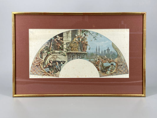 Antiker Seidendruck nach dem Gemälde „Le passage du Roy (Der Übergang des Königs)“ von Maurice Leloir (1853–1940), grehamt, 1906-1907
