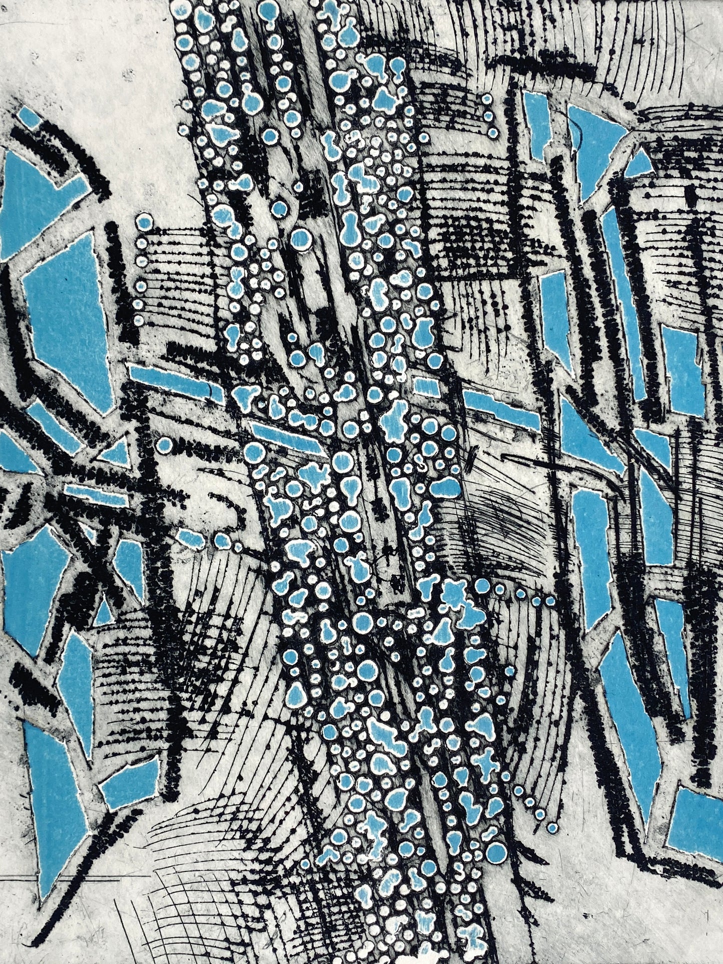 Signierte Radierung mit farblichem Prägedruck im Blatt von Volkmar Haase (1930–2012), 1962