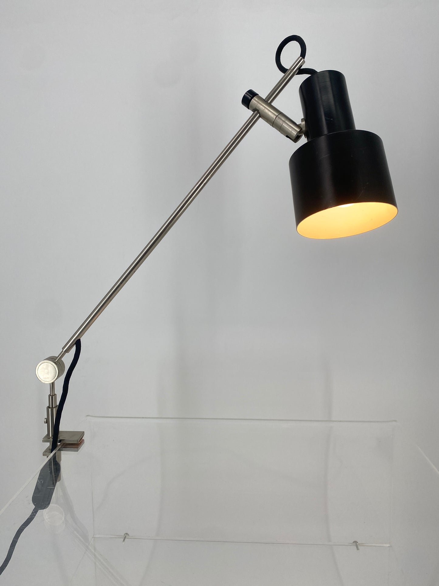 Seltene Klemm-Schreibtischlampe Modell 256 von Tito Agnoli für OLUCE, Italien 1950er