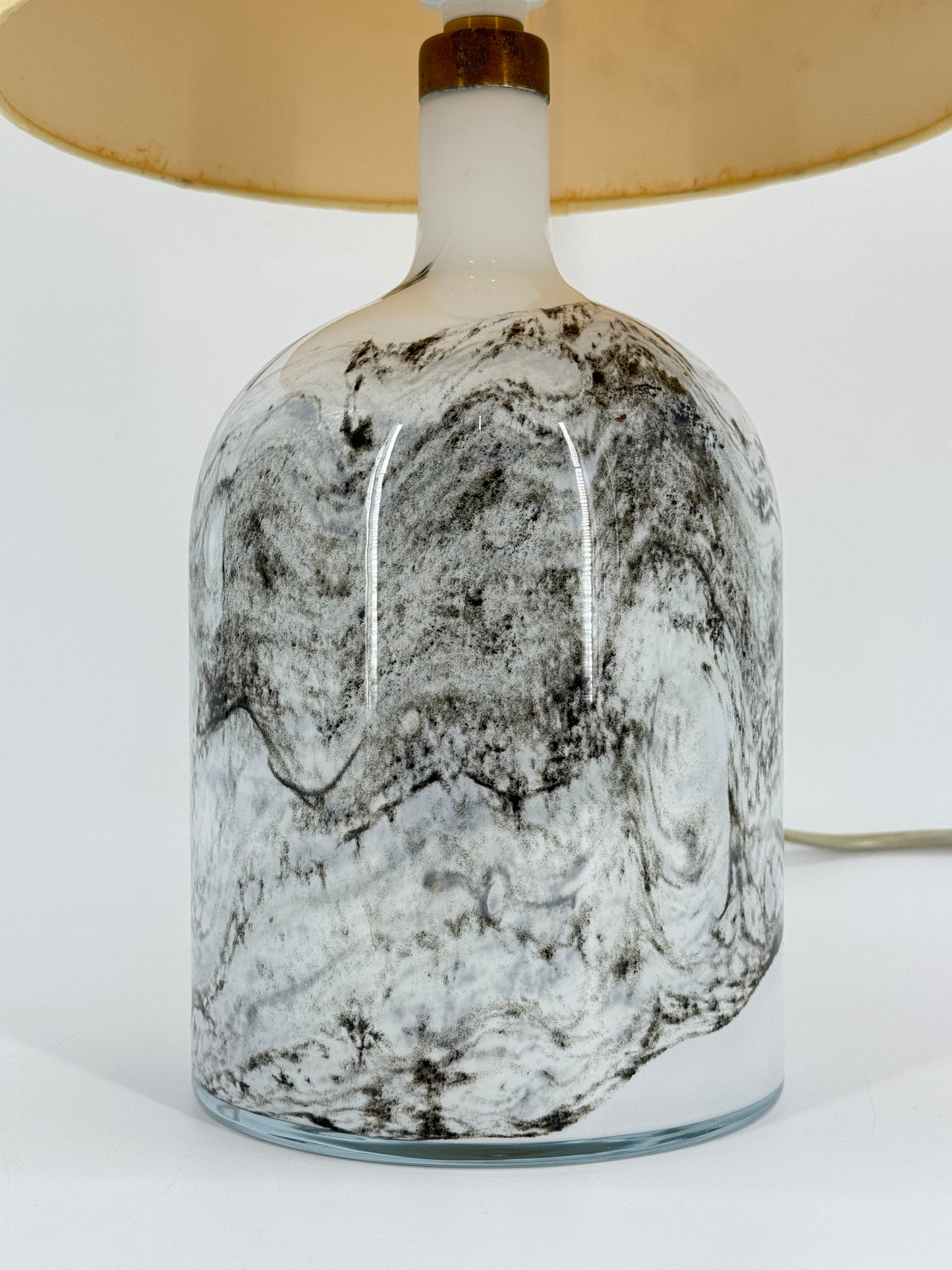 Tischlampe "Symmetrisk" von Michael Bang für Holmgaard mit Glassockel, Dänemark 70er