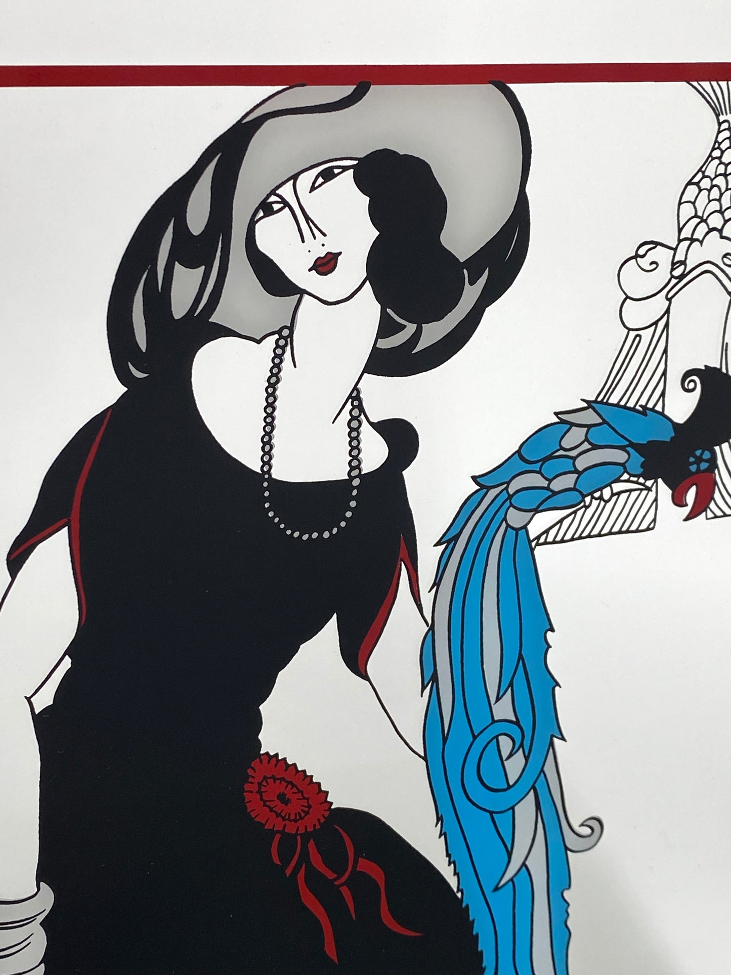 Dekorativer Spiegel mit dem Vogue-Cover von Helen Dryden aus dem Jahr 1921, in einem Metallrahmen, vintage