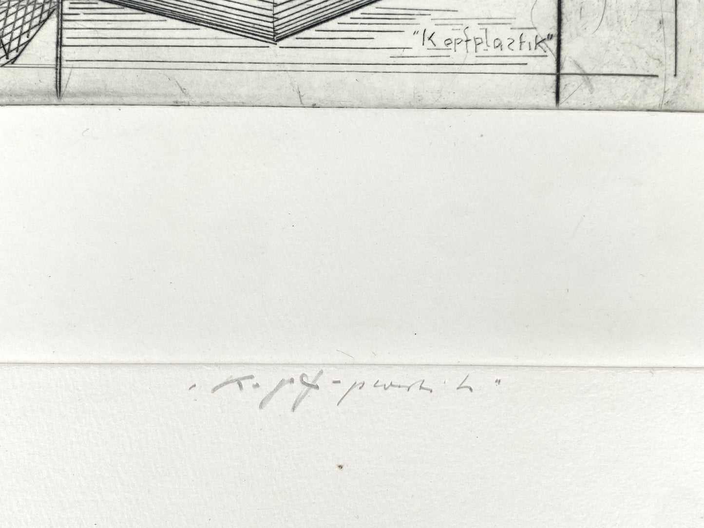 Signierte Radierung "Kopf-Plastik" von Volkmar Haase (1930–2012), 1973