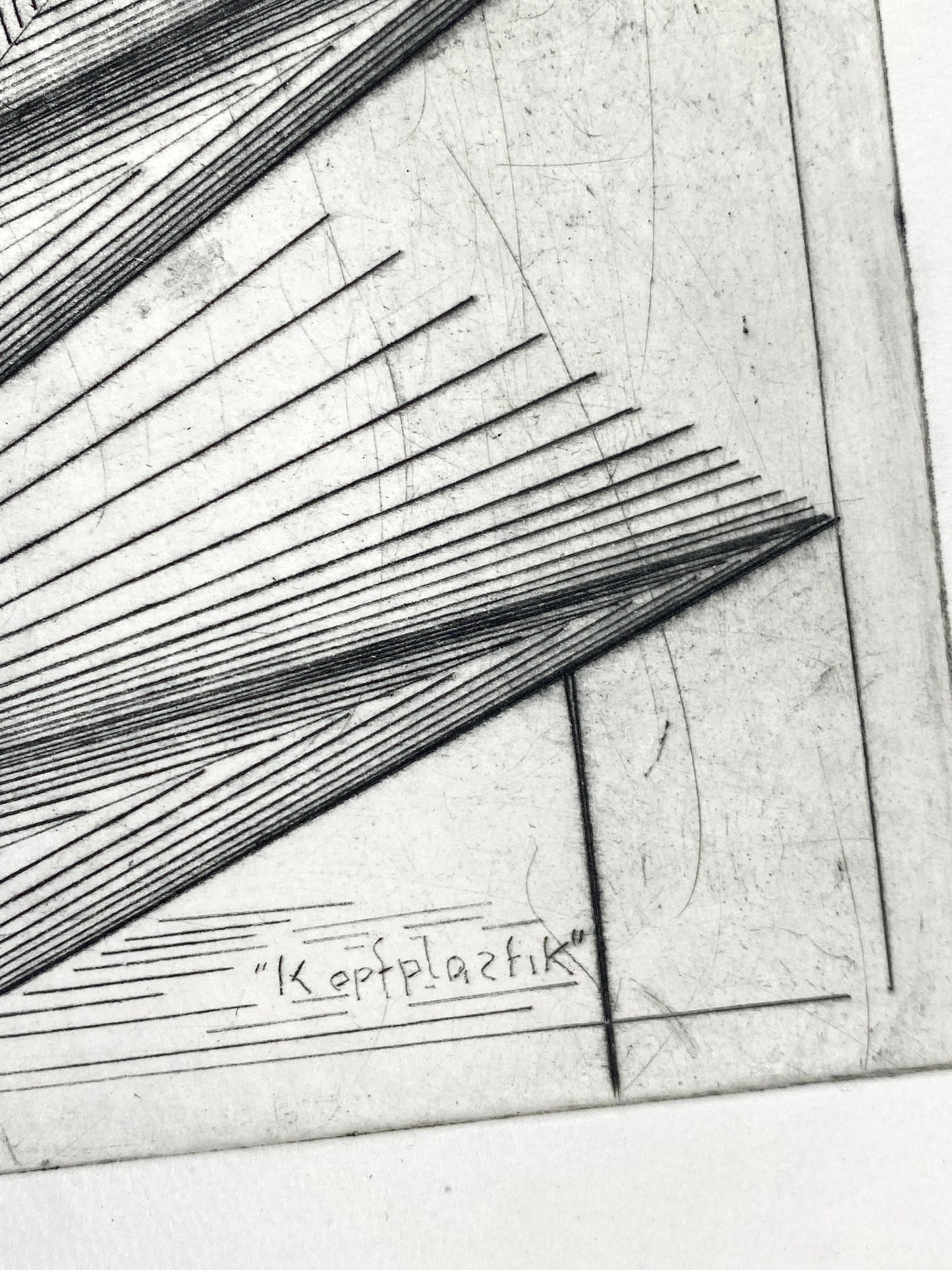 Signierte Radierung "Kopf-Plastik" von Volkmar Haase (1930–2012), 1973