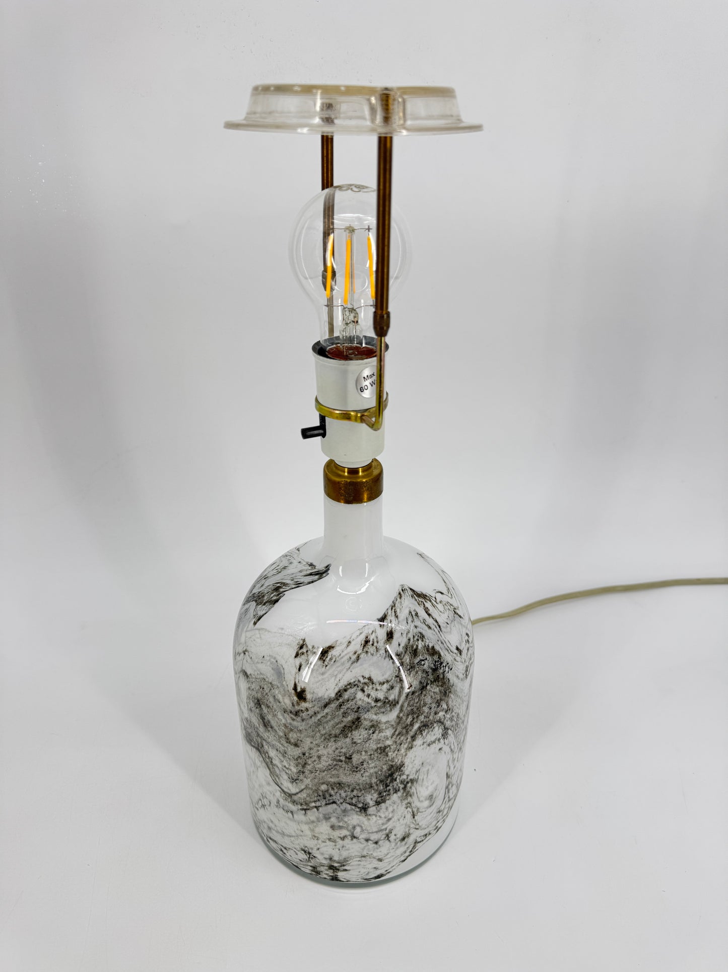 Tischlampe "Symmetrisk" von Michael Bang für Holmgaard mit Glassockel, Dänemark 70er