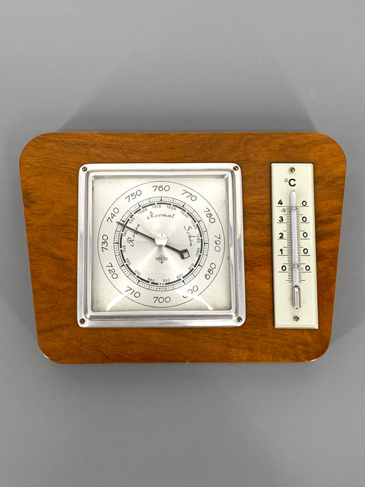 Wetterstation mit Barometer und Thermometer von Forster, 1960er