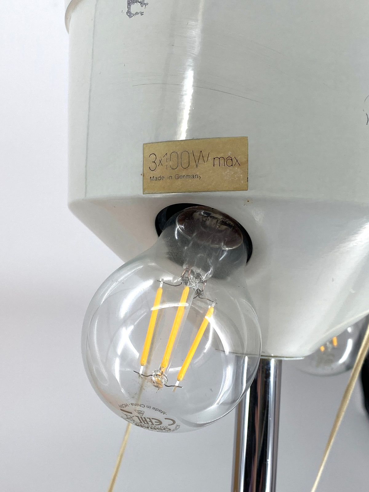 Stehlampe von Staff mit orangefarbenem Stoffschirm, Deutschland 70er