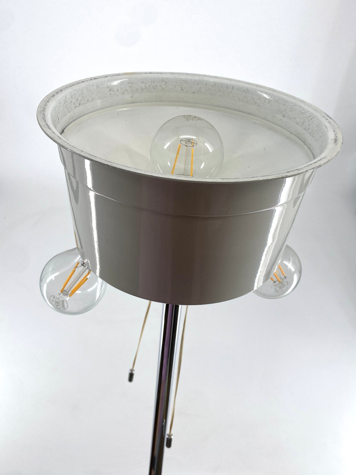 Stehlampe von Staff mit orangefarbenem Stoffschirm, Deutschland 70er