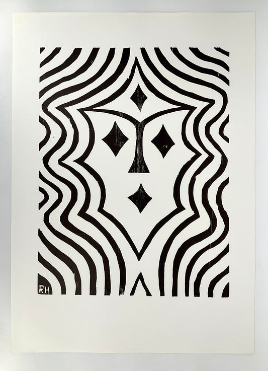 Holzschnitt "Frauenkopf" von Richard Haizmann für Griffelkunst, 1991