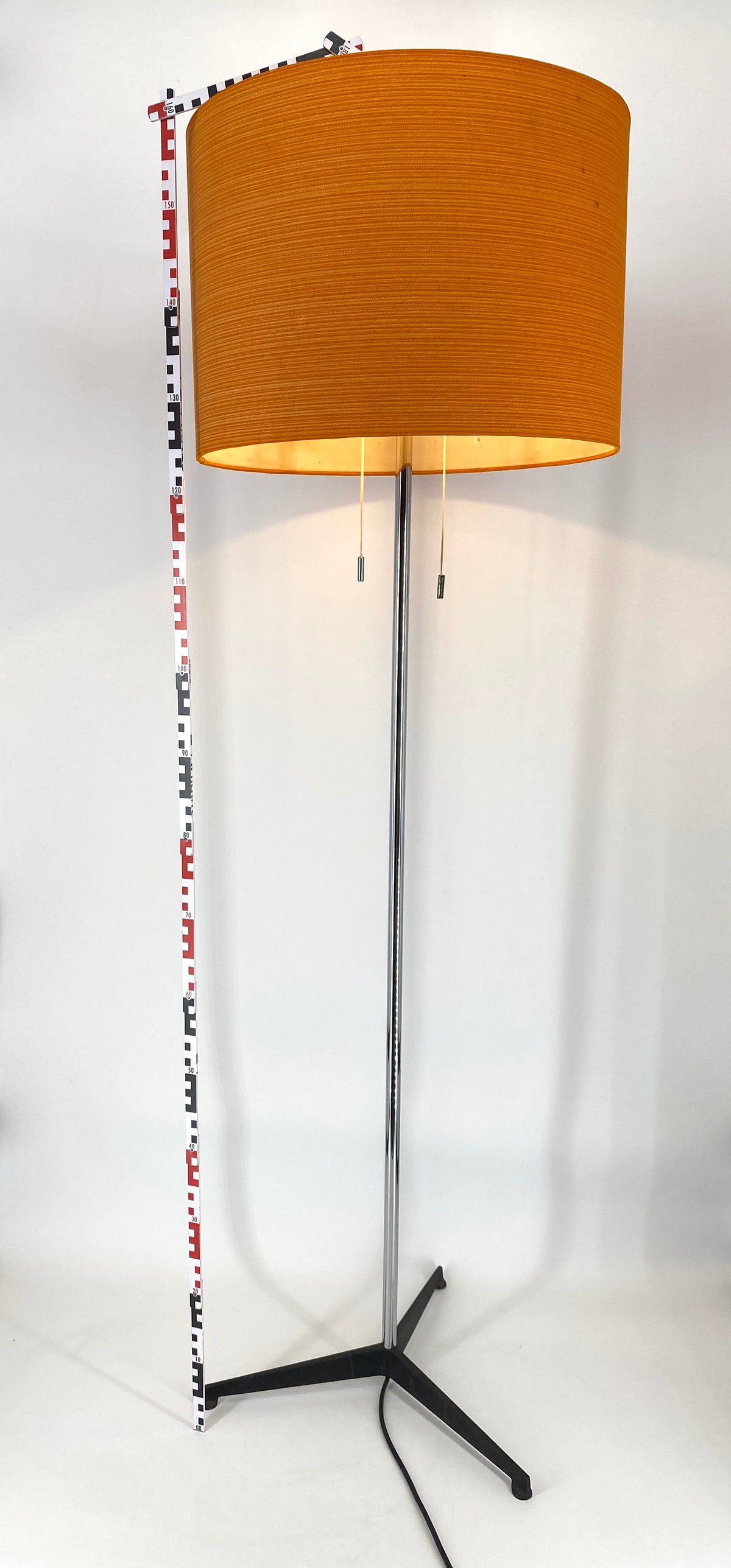 Stehlampe von Staff mit orangefarbenem Stoffschirm, Deutschland 70er