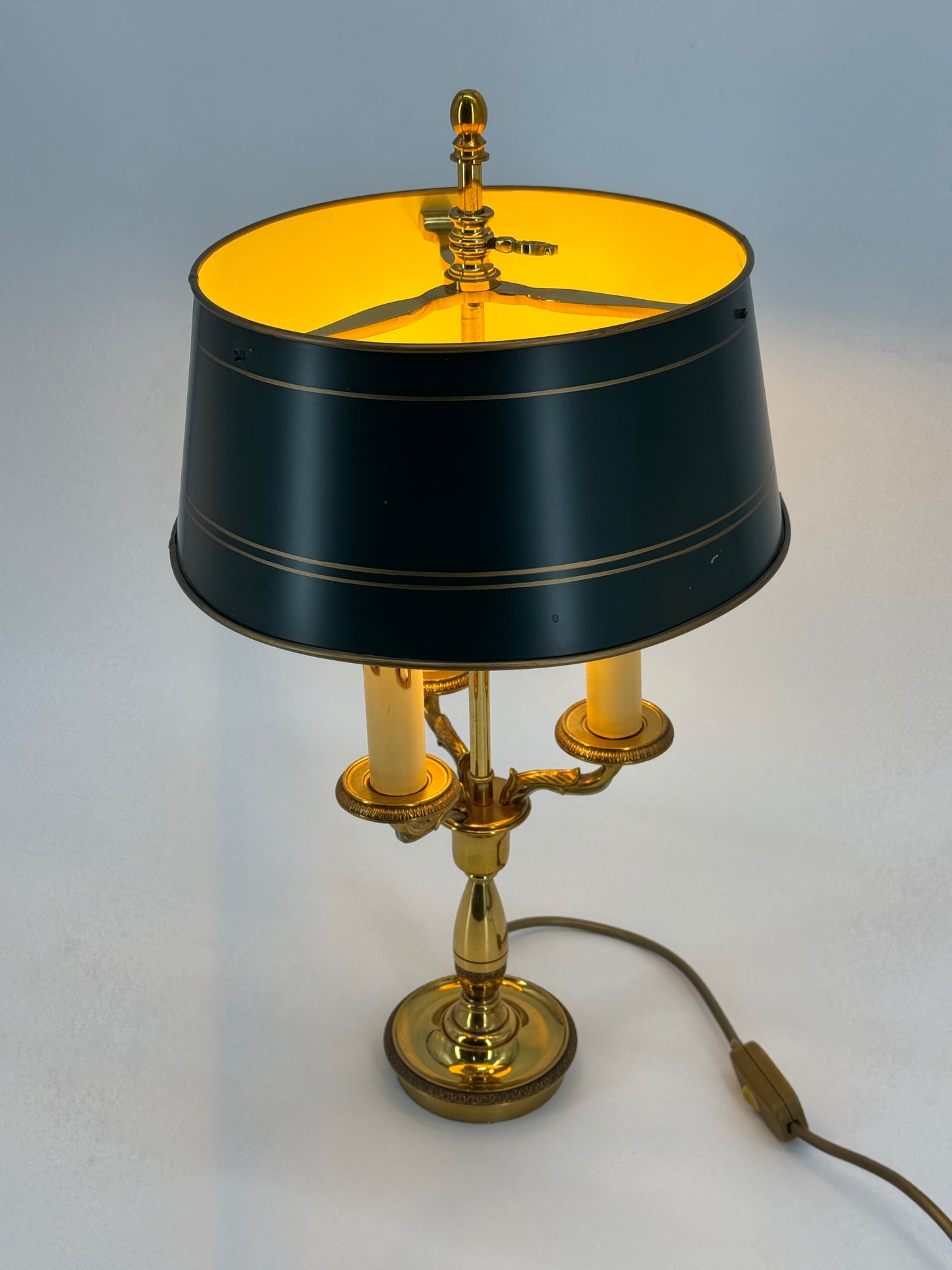 Lucien Gau Paris, Tischlampe, Empire Bouillotte, Bronze