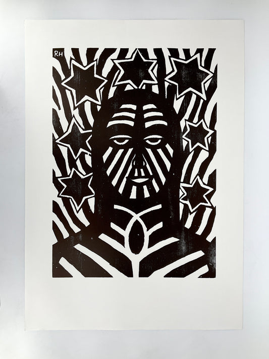 Holzschnitt von Richard Haizmann für Griffelkunst, 1991