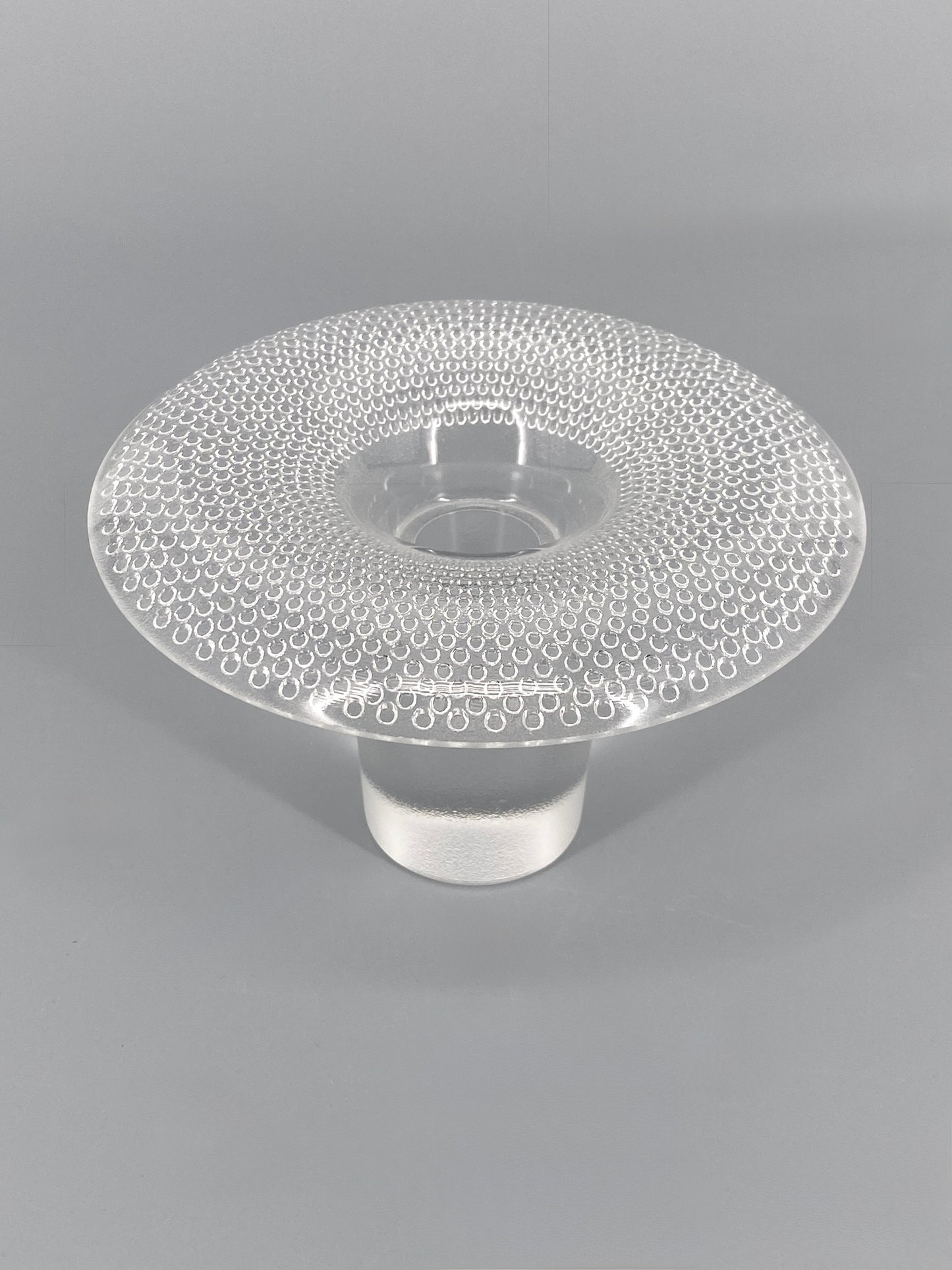 Blumenförmiger Kerzenhalter aus transparentem Glas von Tapio Wirkkala für Rosenthal, 60er