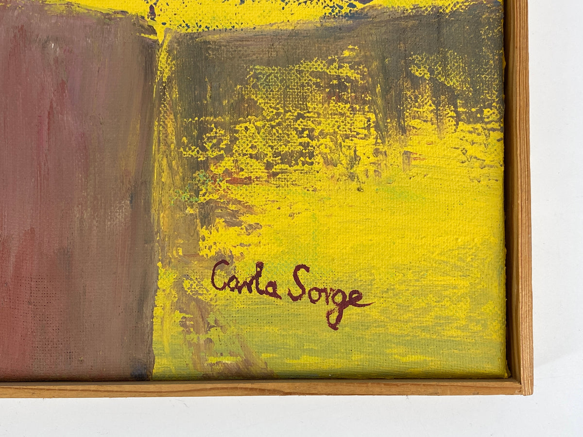 Farbenfrohes Ölgemälde von Carla Sorge (geb. 1971) auf Leinwand, Unikat
