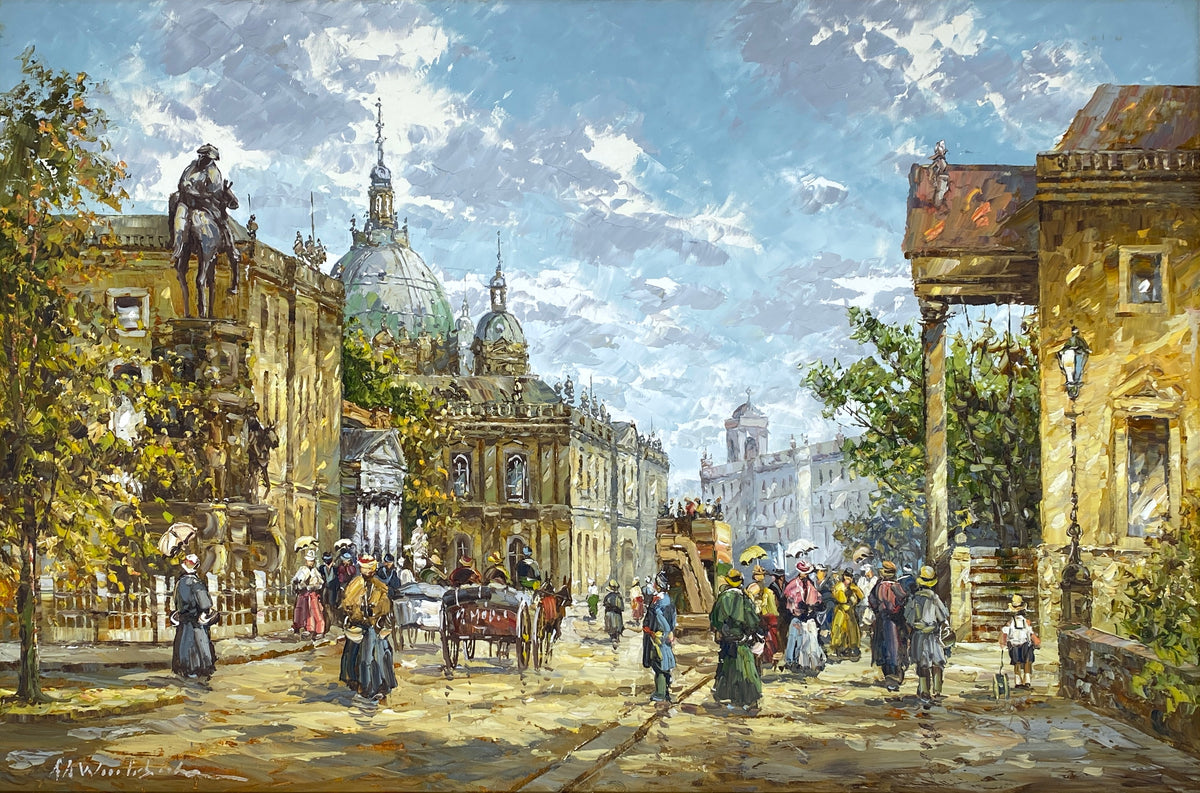Ölgemälde "Historische Berliner Stadtansicht" von August Alexander Wendehals (1934–2003), Unikat