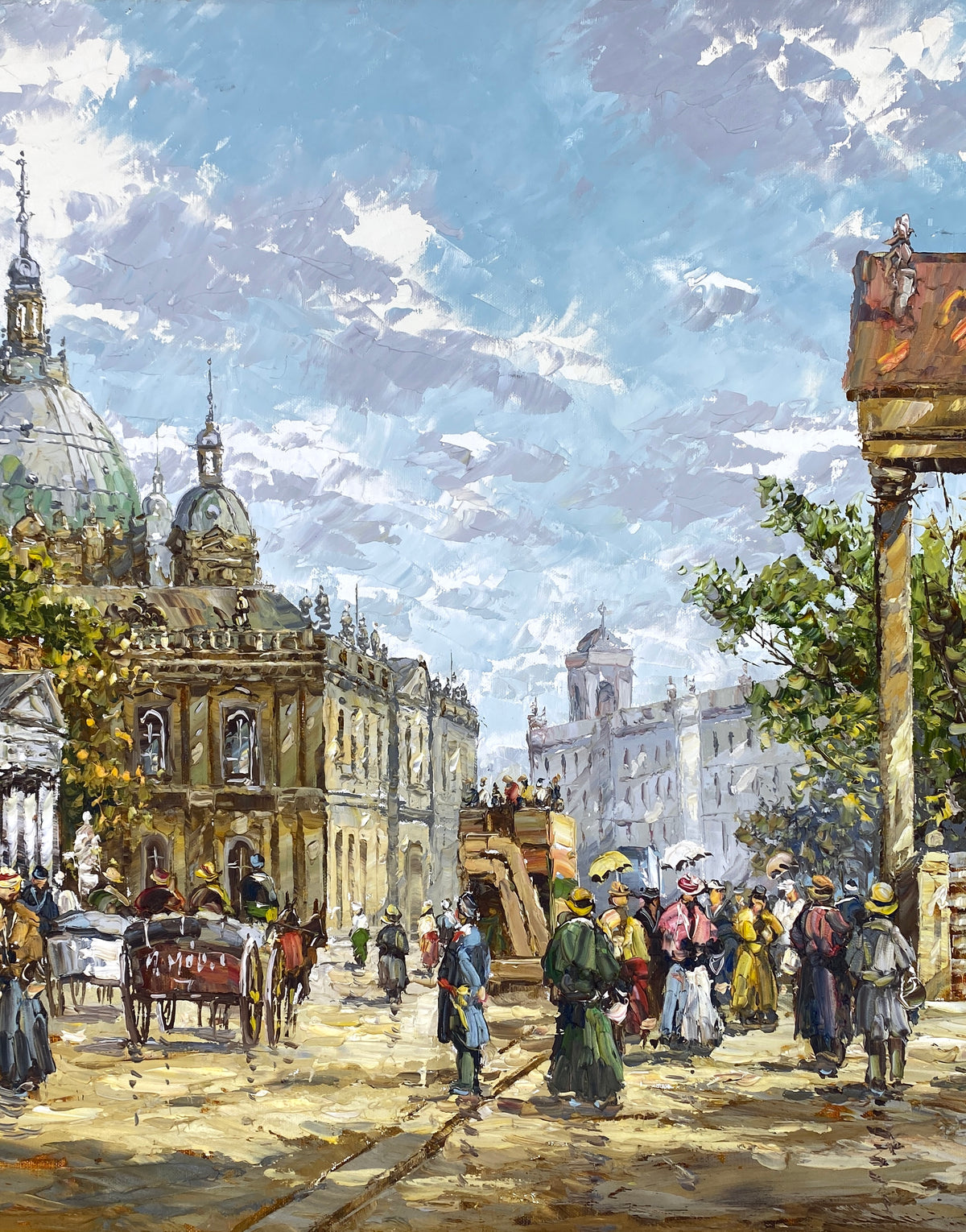 Ölgemälde "Historische Berliner Stadtansicht" von August Alexander Wendehals (1934–2003), Unikat