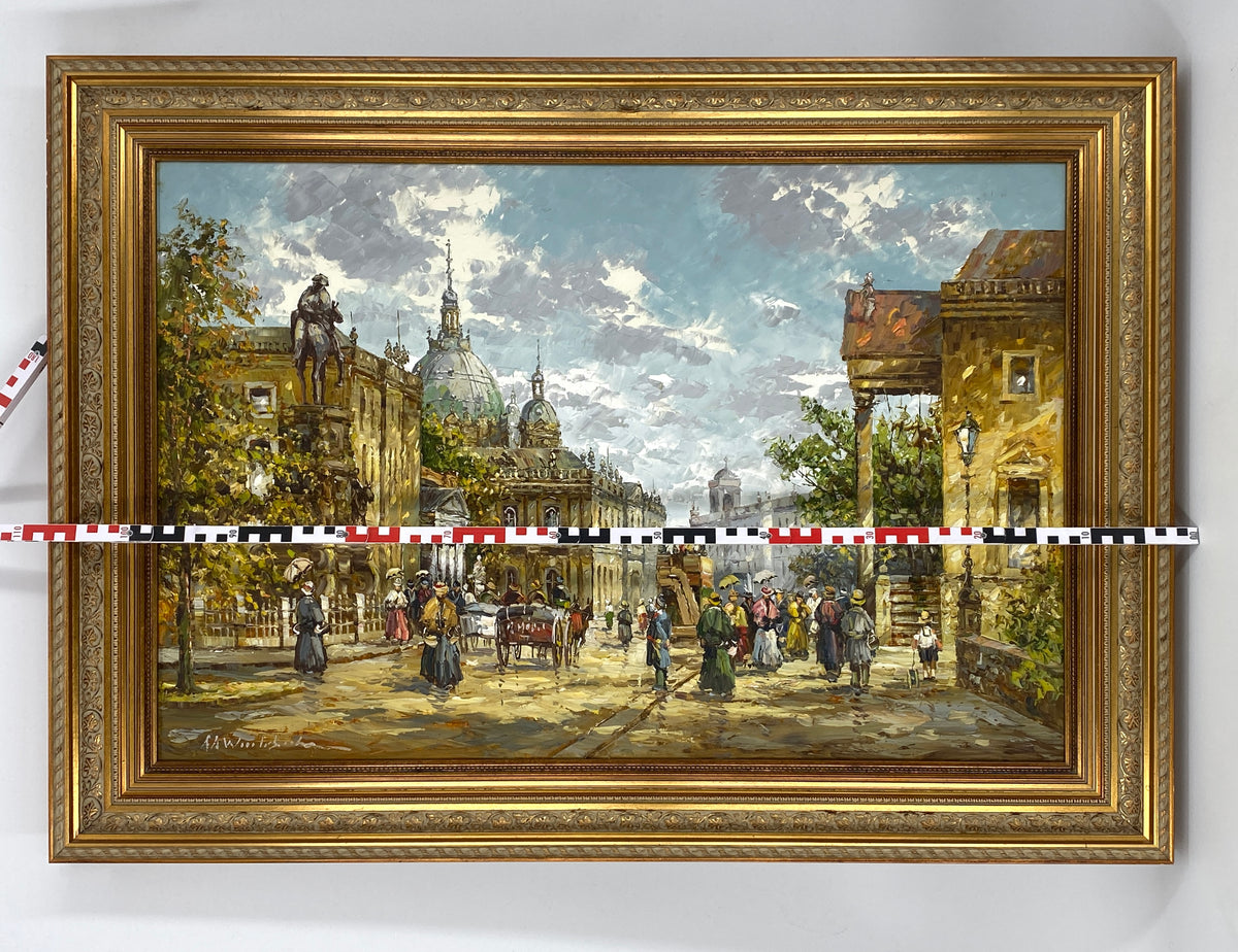 Ölgemälde "Historische Berliner Stadtansicht" von August Alexander Wendehals (1934–2003), Unikat