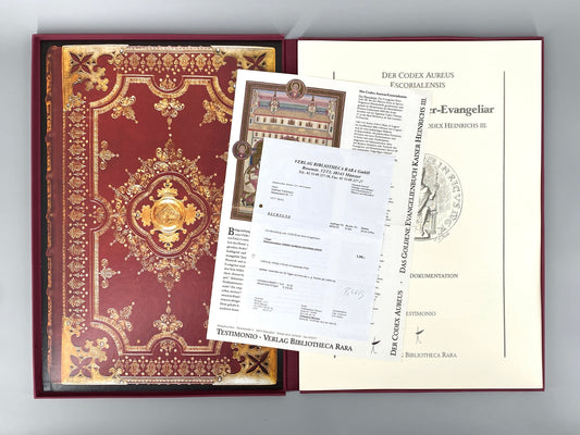 3 hochwertigen Faksimile-Kunstdrucken von dem salischen Kaiser-Evangeliar / dem Codex Aureus Escorialensis / dem goldene Evangelienbuch Kaiser Heinrichs III., 2003