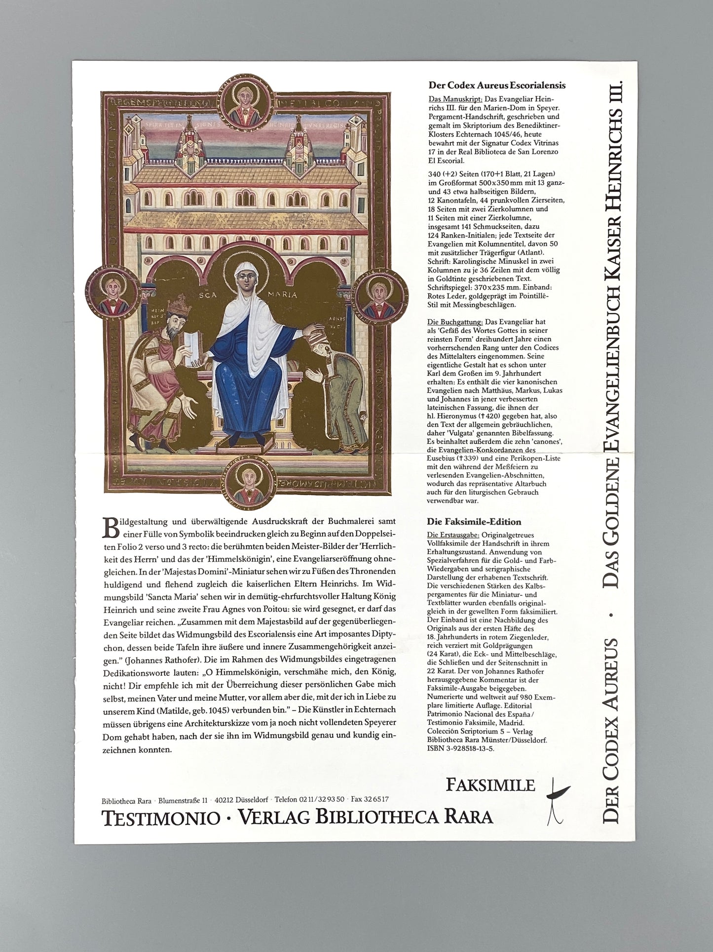 3 hochwertigen Faksimile-Kunstdrucken von dem salischen Kaiser-Evangeliar / dem Codex Aureus Escorialensis / dem goldene Evangelienbuch Kaiser Heinrichs III., 2003