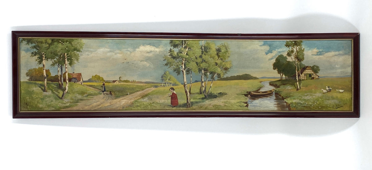 Antike idyllische Landschaftsansicht von Seifert, eine Panoramadarstellung aus dem Jahr 1910