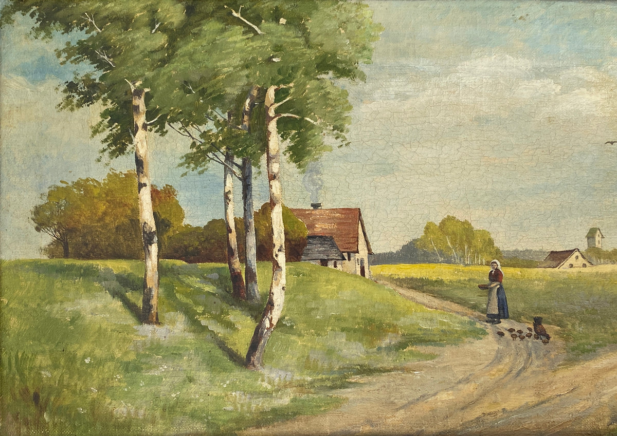 Antike idyllische Landschaftsansicht von Seifert, eine Panoramadarstellung aus dem Jahr 1910