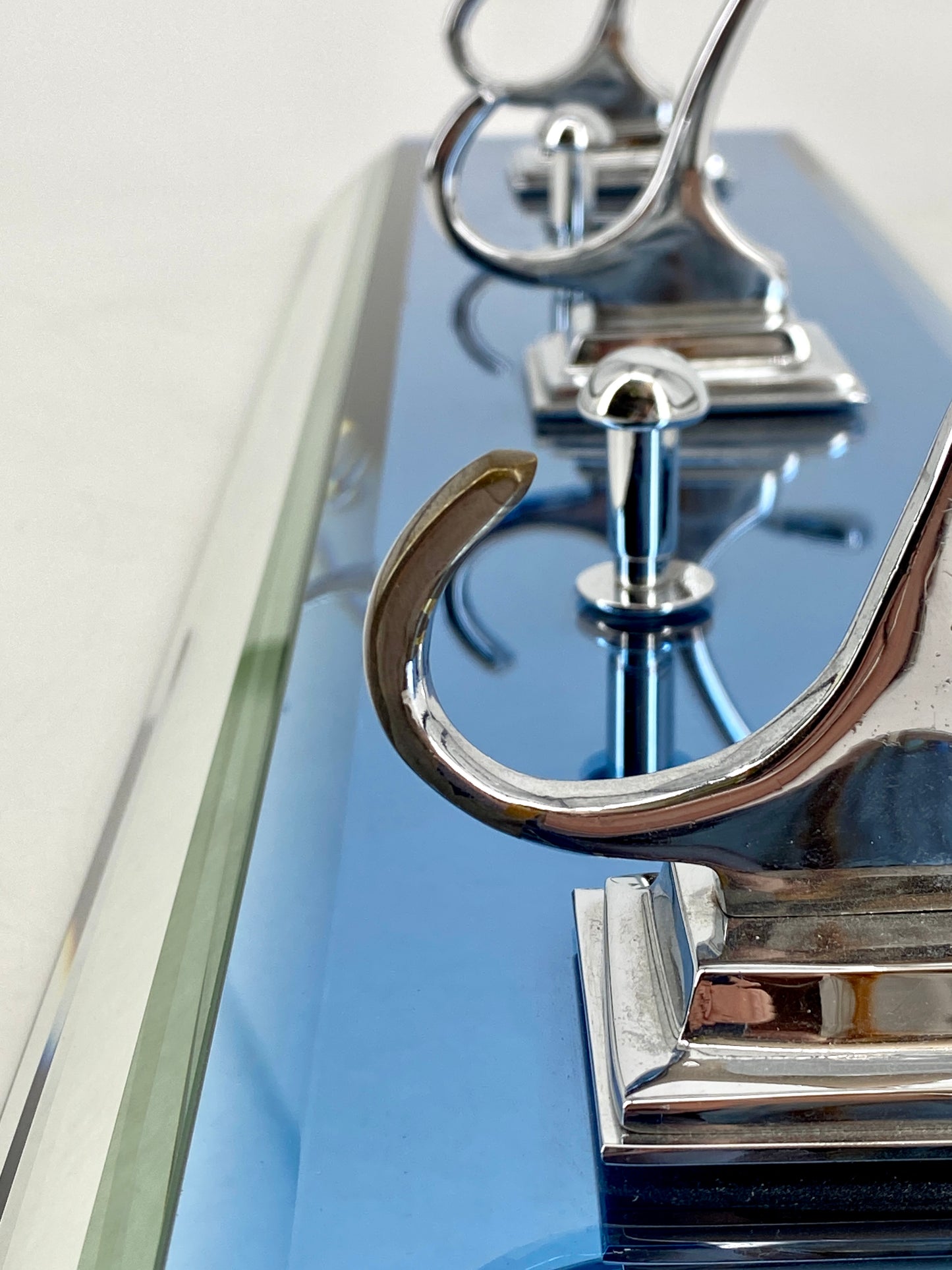 Spiegelglas Garderobe mit 5 Haken von Schöninger Glas, 1970er Jahre