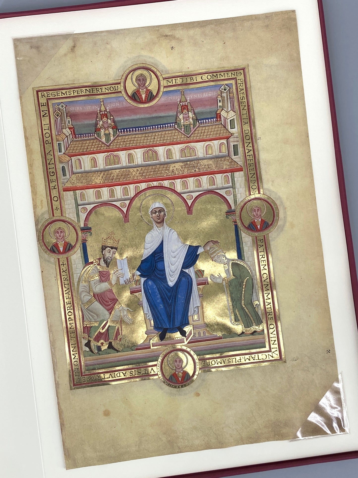 3 hochwertigen Faksimile-Kunstdrucken von dem salischen Kaiser-Evangeliar / dem Codex Aureus Escorialensis / dem goldene Evangelienbuch Kaiser Heinrichs III., 2003