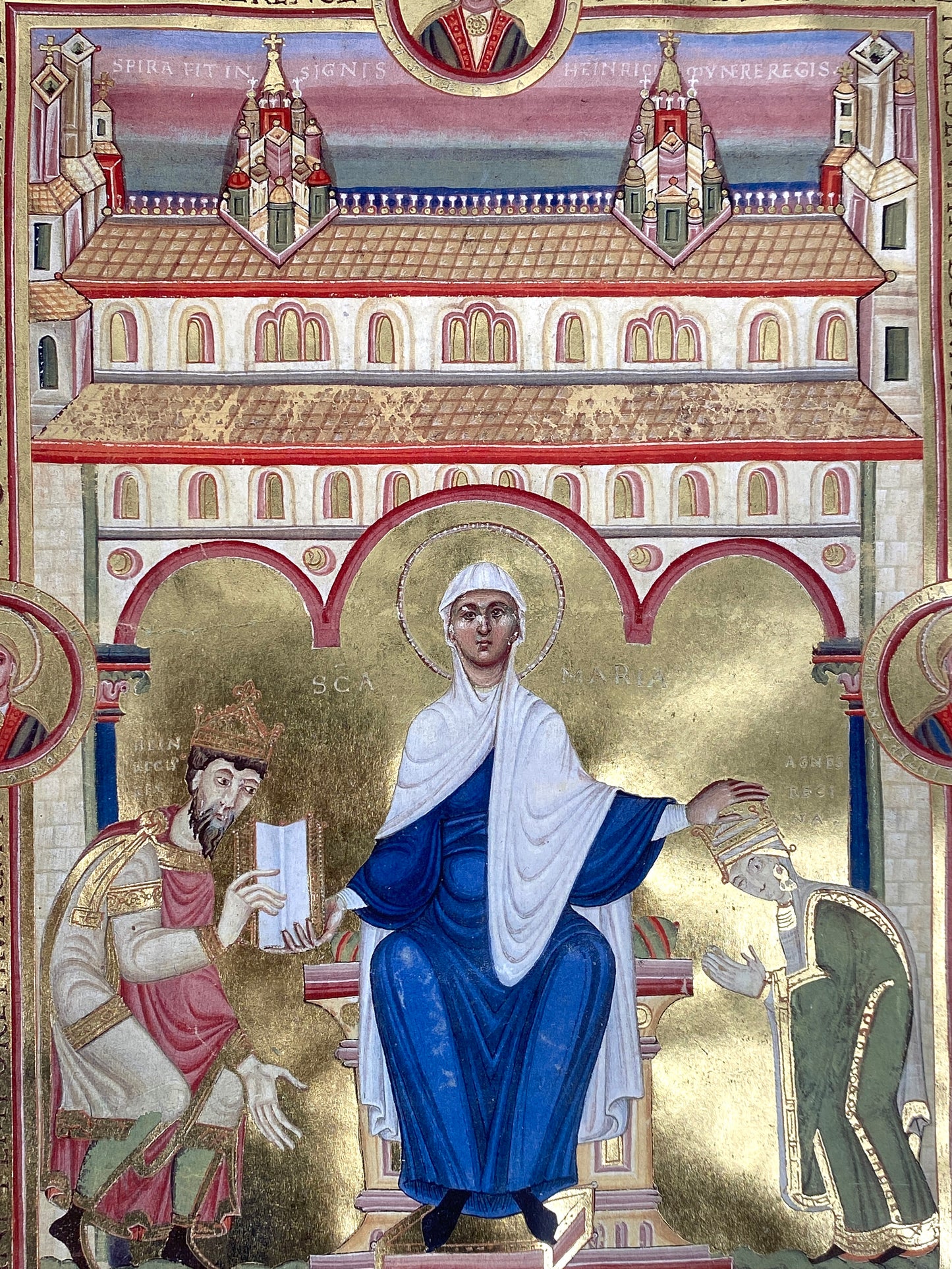 3 hochwertigen Faksimile-Kunstdrucken von dem salischen Kaiser-Evangeliar / dem Codex Aureus Escorialensis / dem goldene Evangelienbuch Kaiser Heinrichs III., 2003