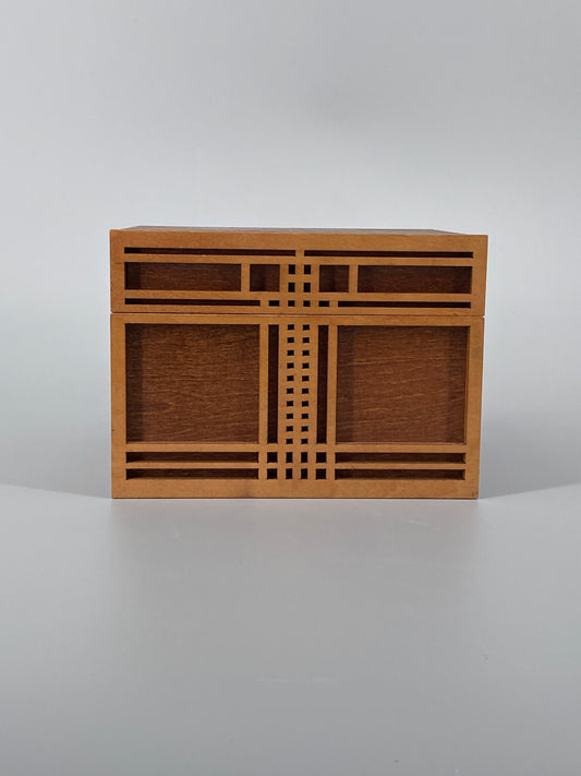 Vintage Schatulle aus Holz mit Geometrischem Muster