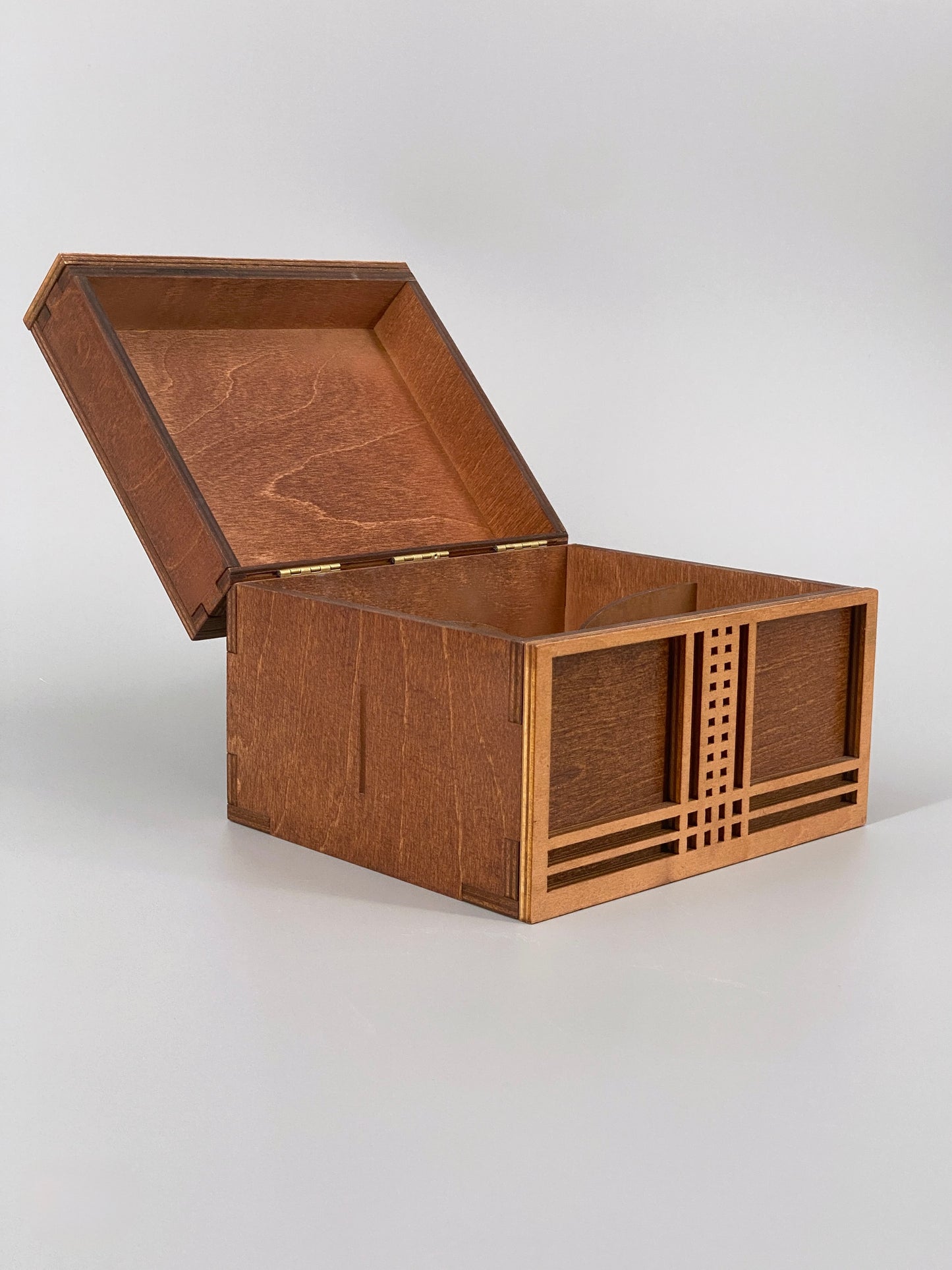Vintage Schatulle aus Holz mit Geometrischem Muster