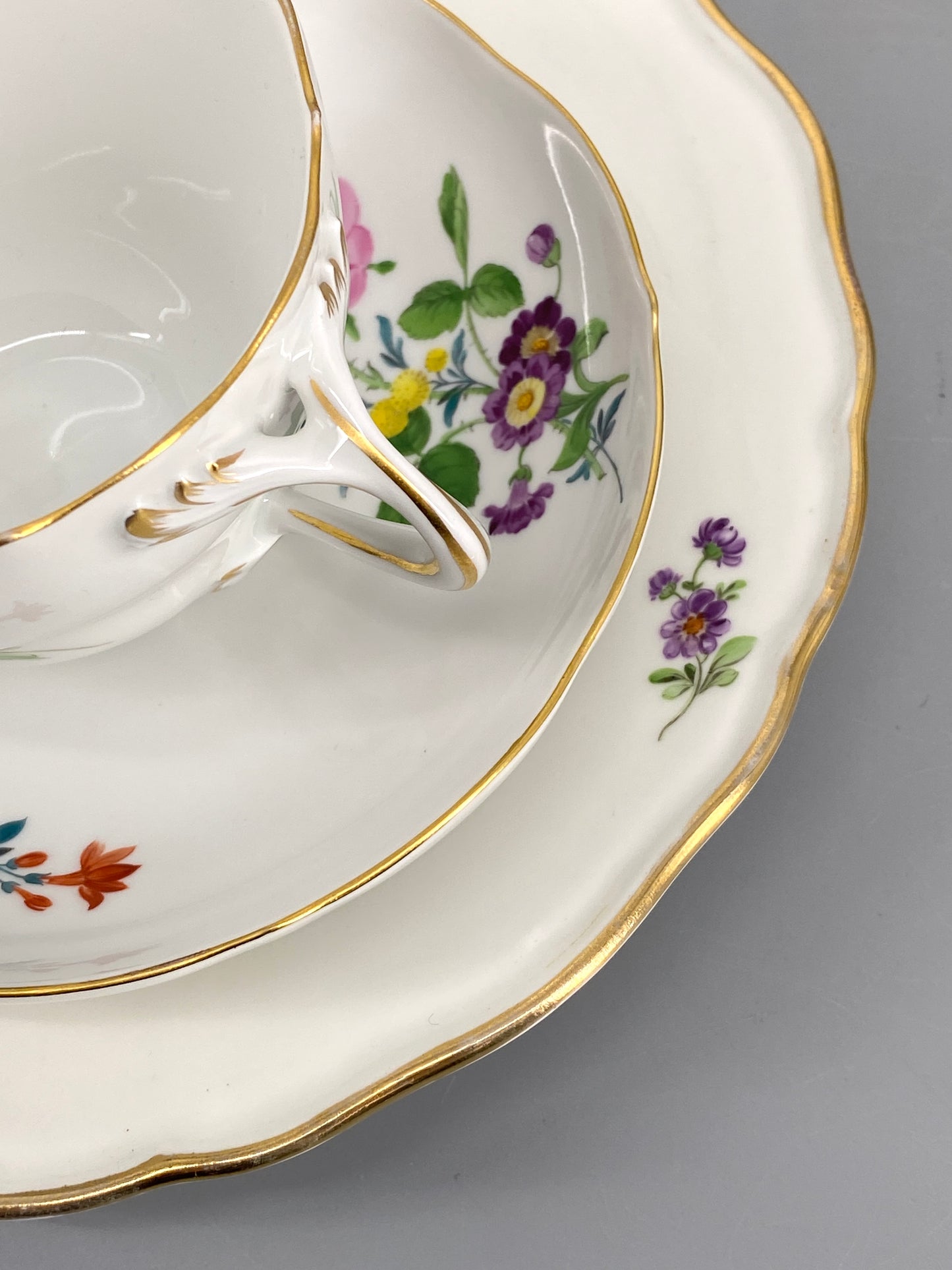 6 Porzellan Gedecke von Meissen, 21-teilig