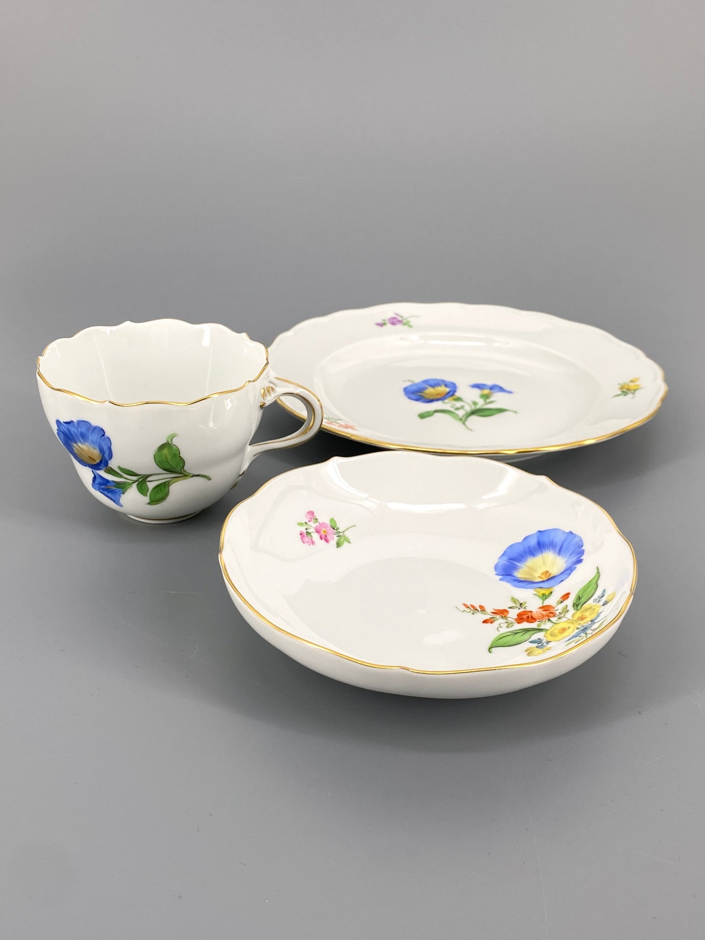 6 Porzellan Gedecke von Meissen, 21-teilig