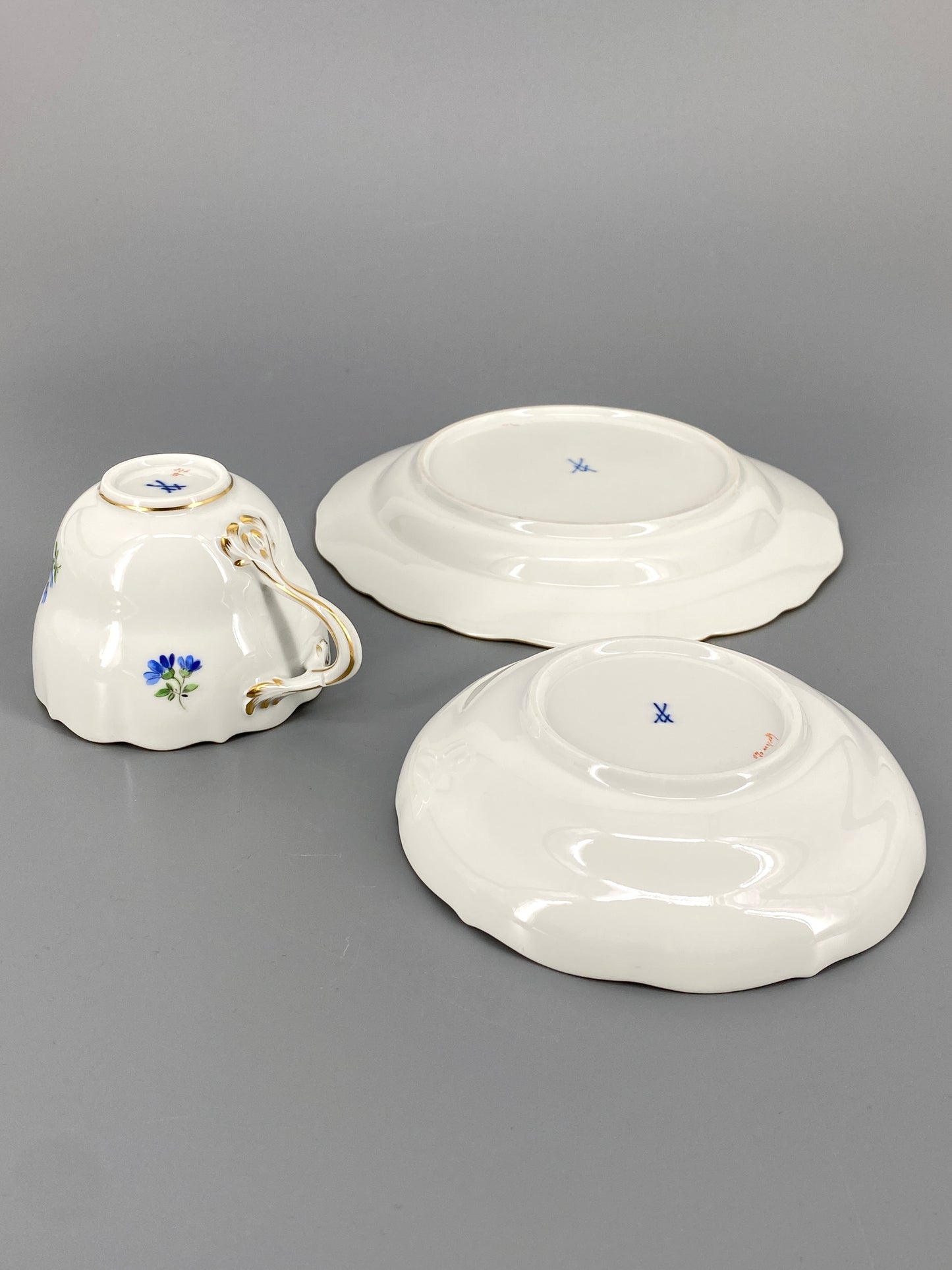 6 Porzellan Gedecke von Meissen, 21-teilig
