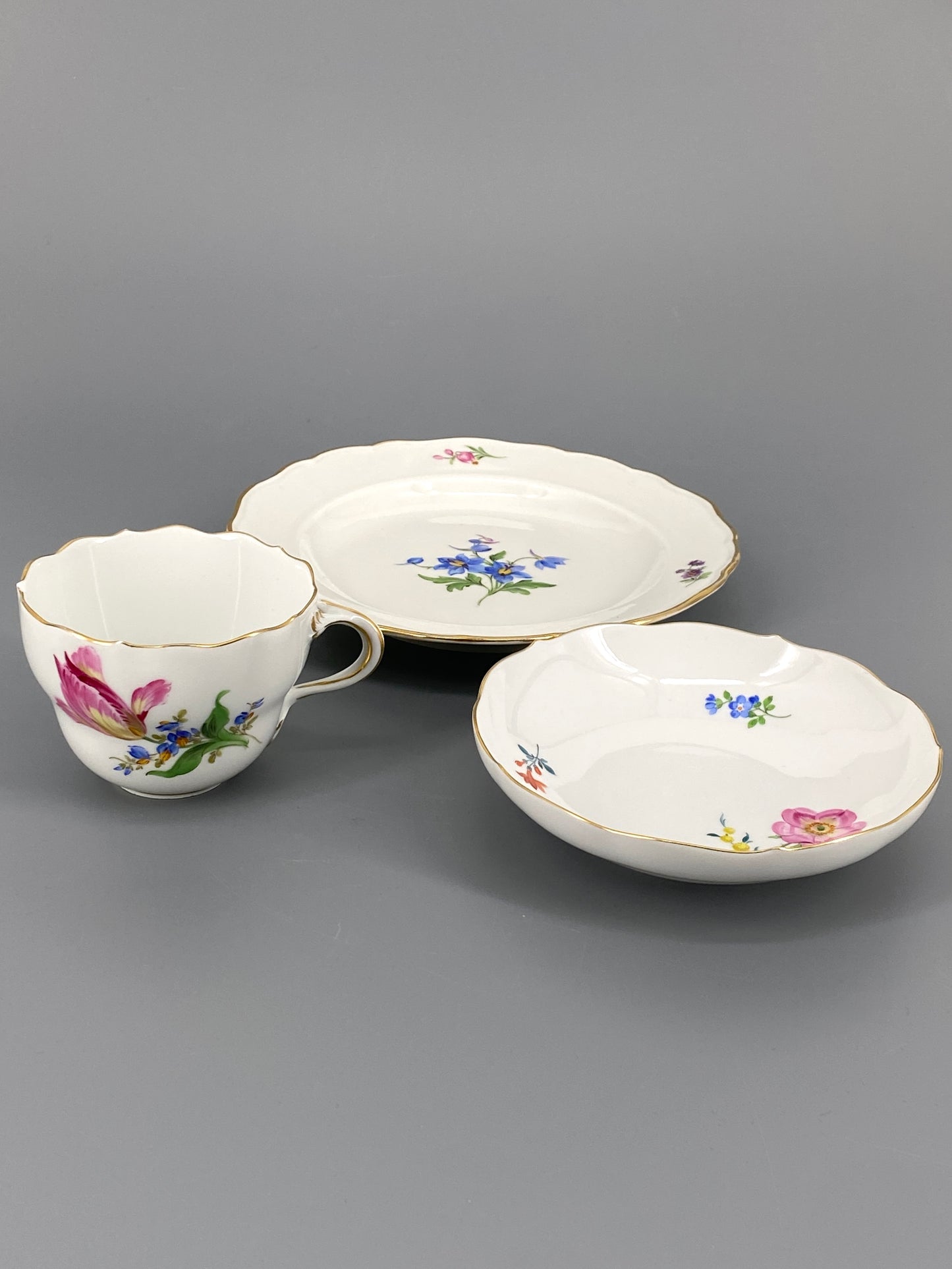 6 Porzellan Gedecke von Meissen, 21-teilig