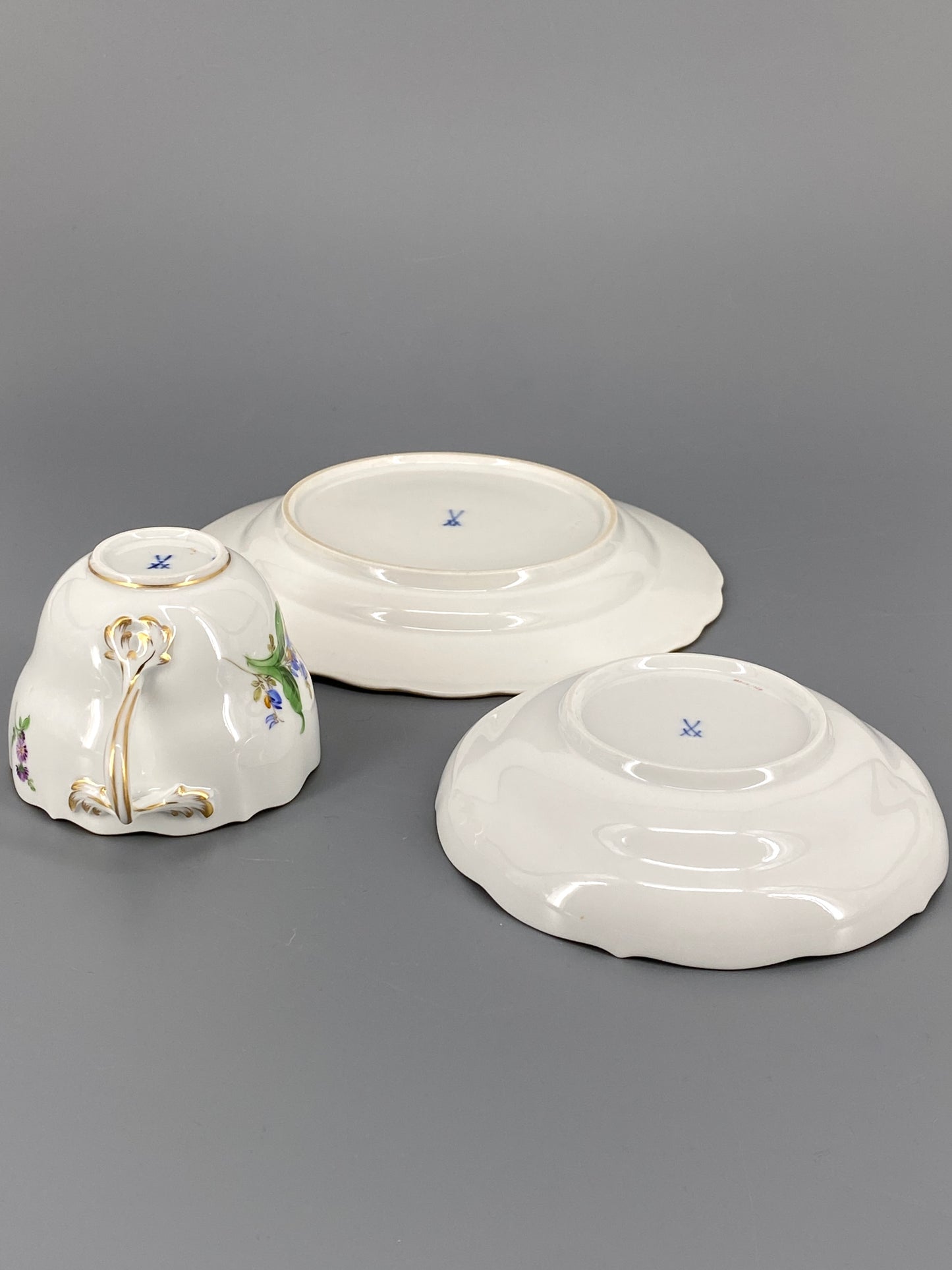 6 Porzellan Gedecke von Meissen, 21-teilig