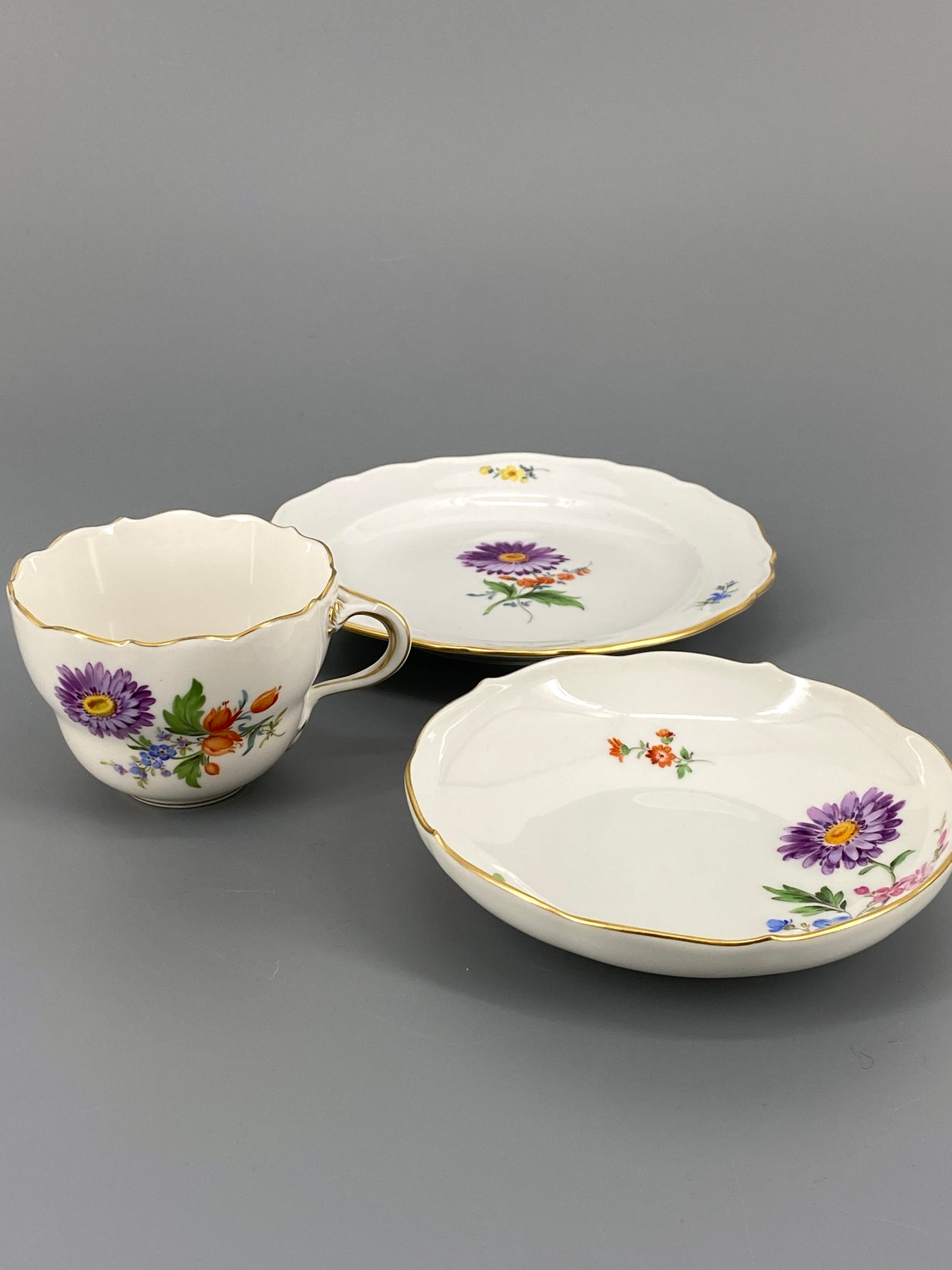6 Porzellan Gedecke von Meissen, 21-teilig