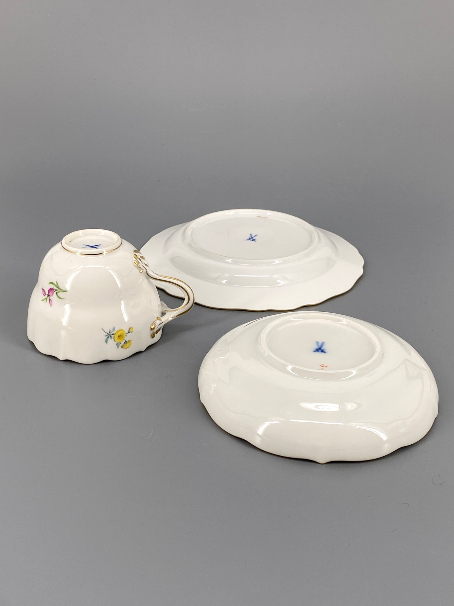 6 Porzellan Gedecke von Meissen, 21-teilig
