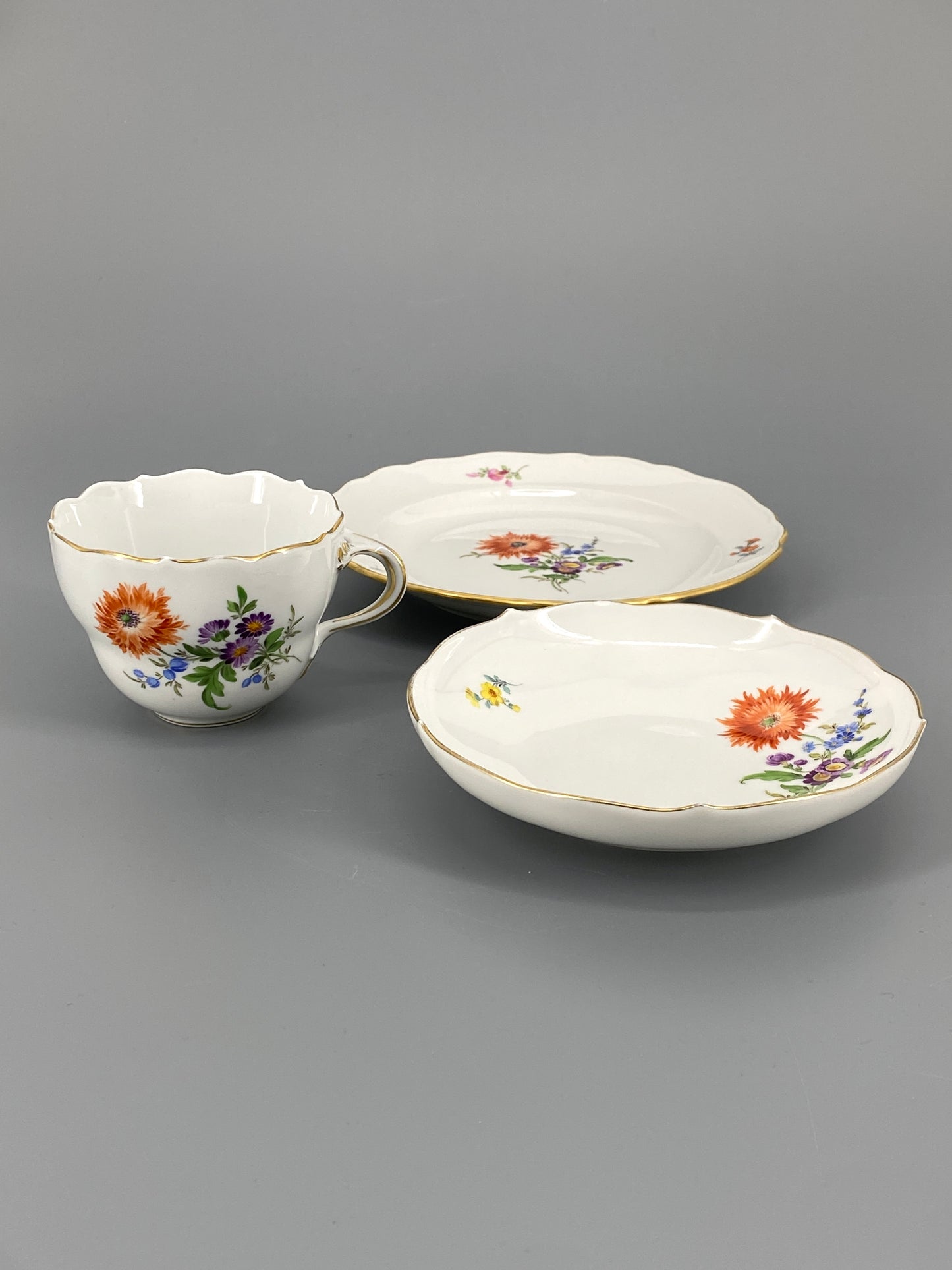6 Porzellan Gedecke von Meissen, 21-teilig