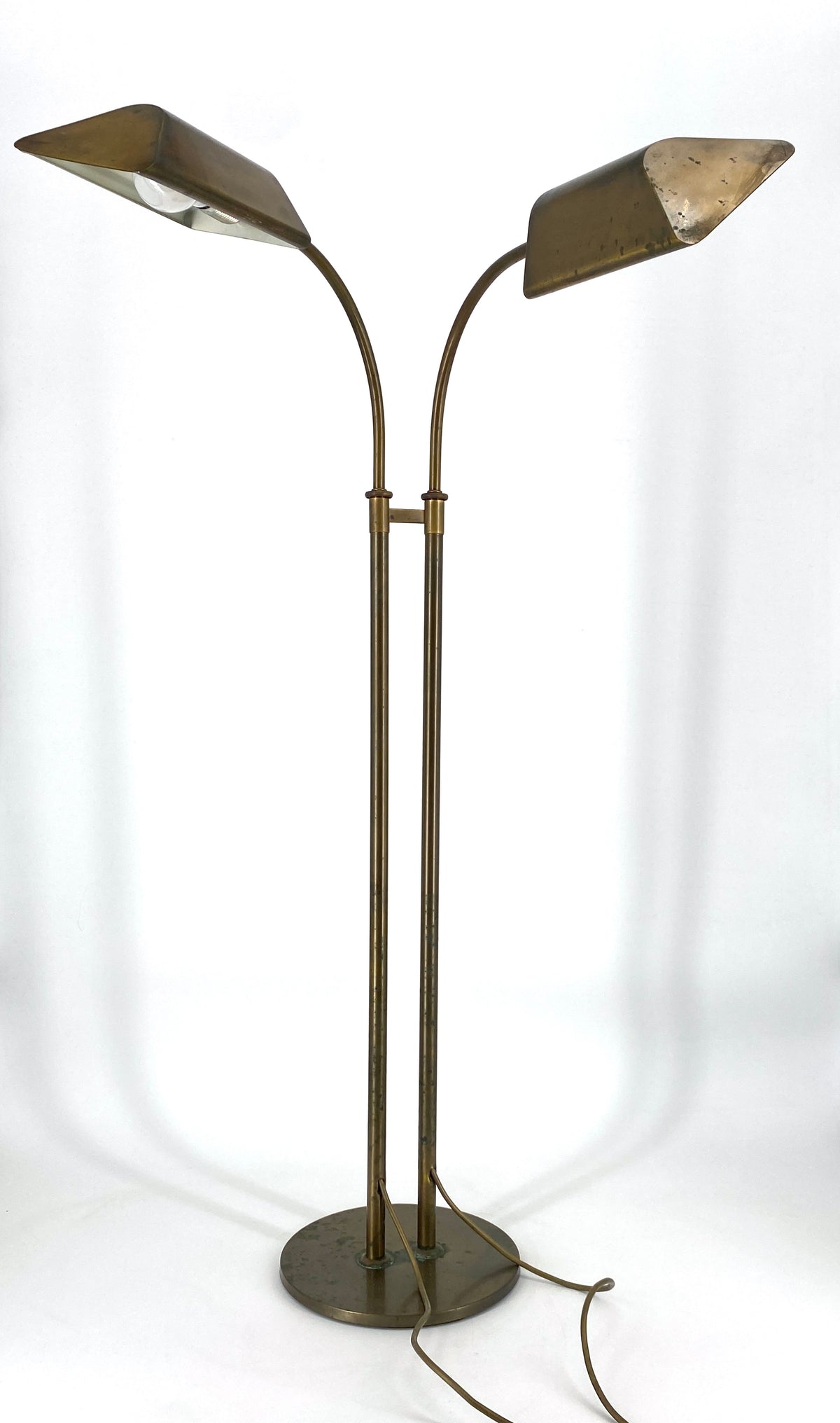 Stehlampe aus Messing "Modell 7454" Holtkötter Leuchten zugeschrieben, 1960er Jahre