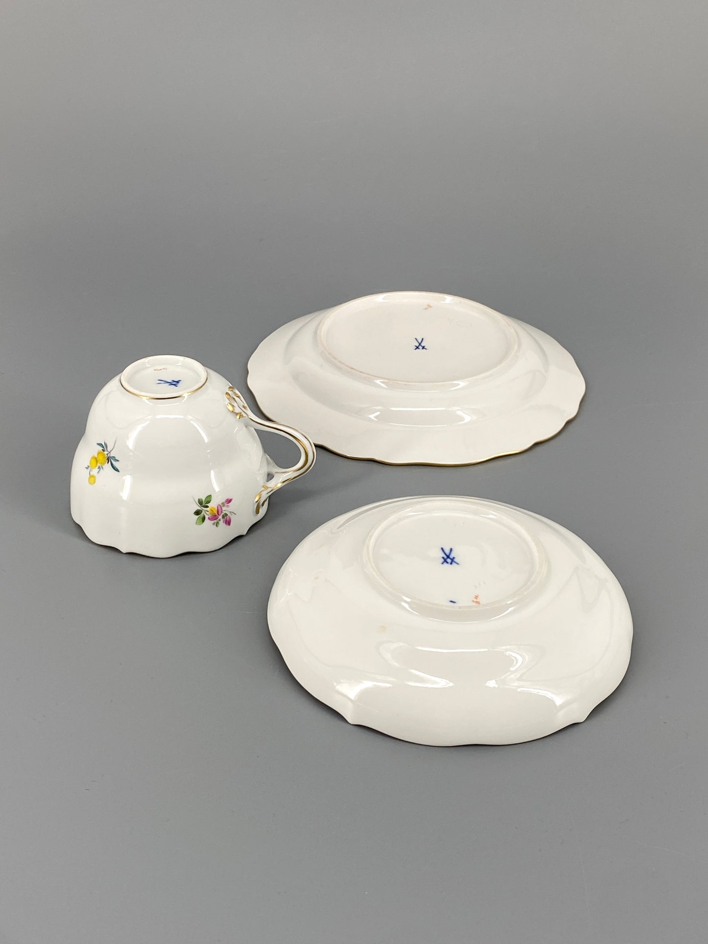 6 Porzellan Gedecke von Meissen, 21-teilig
