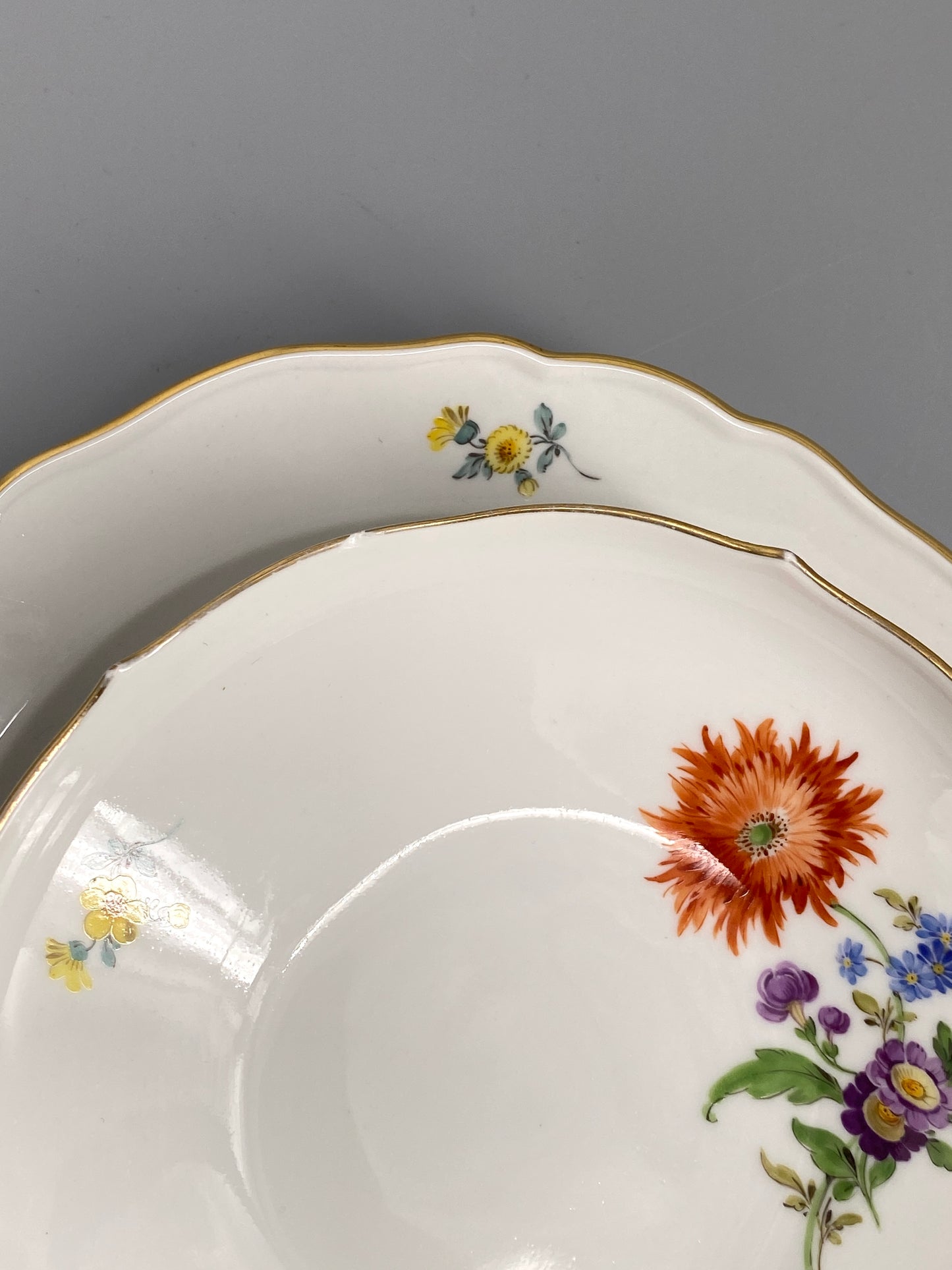 6 Porzellan Gedecke von Meissen, 21-teilig