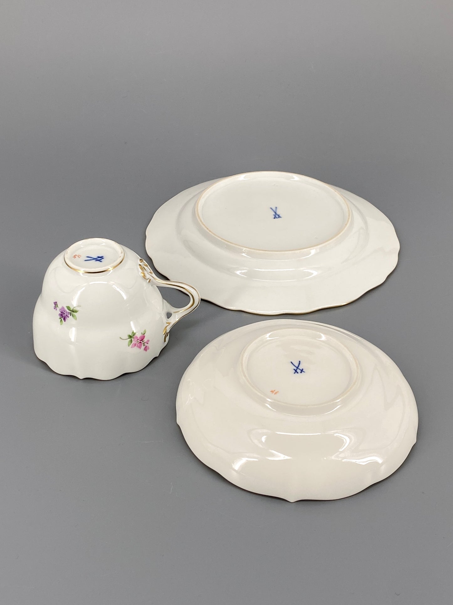 6 Porzellan Gedecke von Meissen, 21-teilig