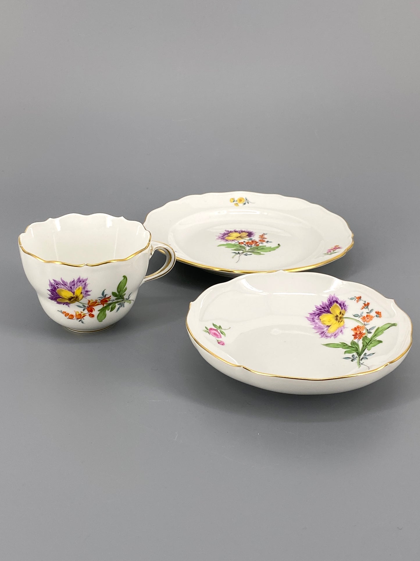 6 Porzellan Gedecke von Meissen, 21-teilig