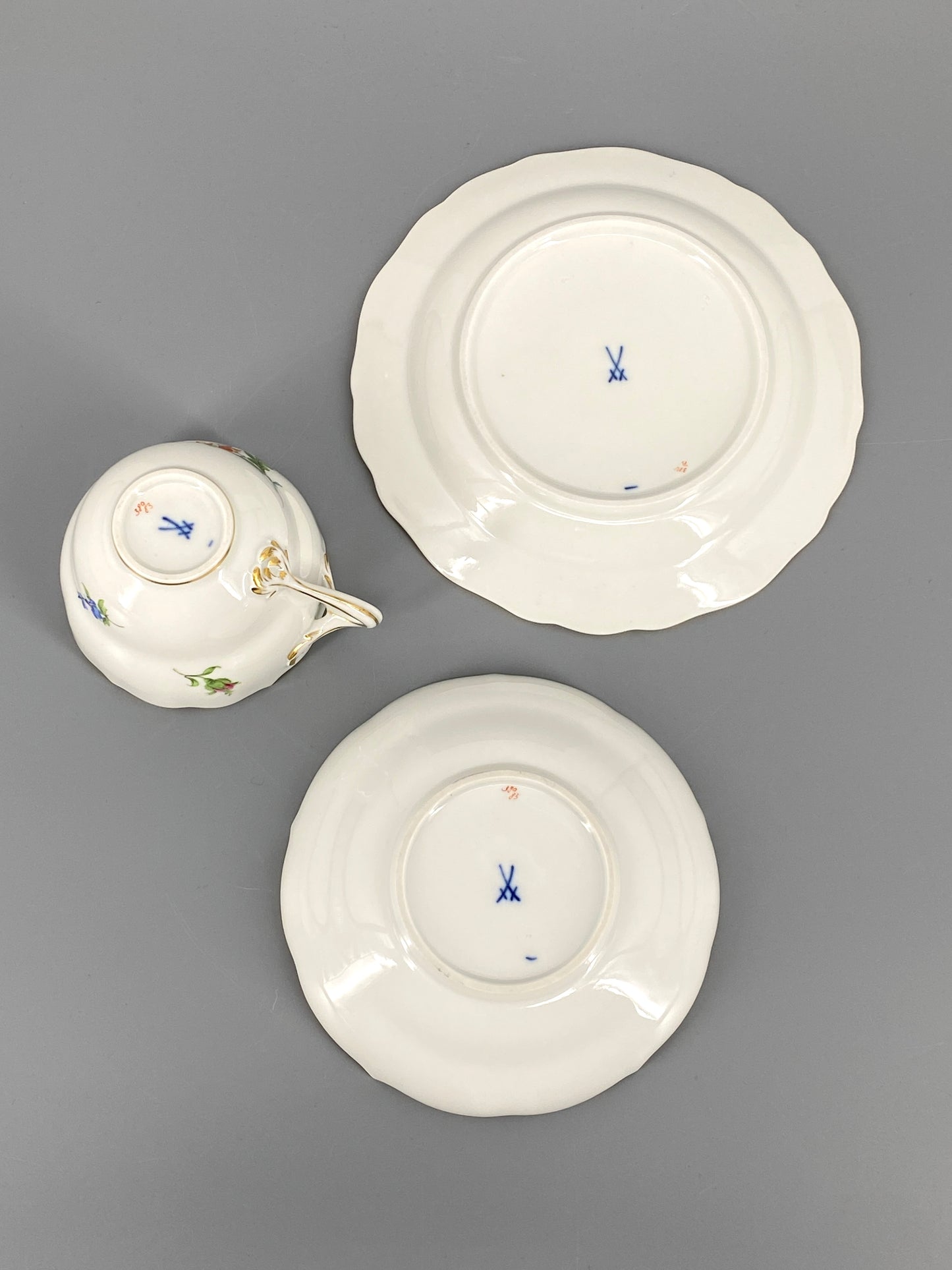 6 Porzellan Gedecke von Meissen, 21-teilig