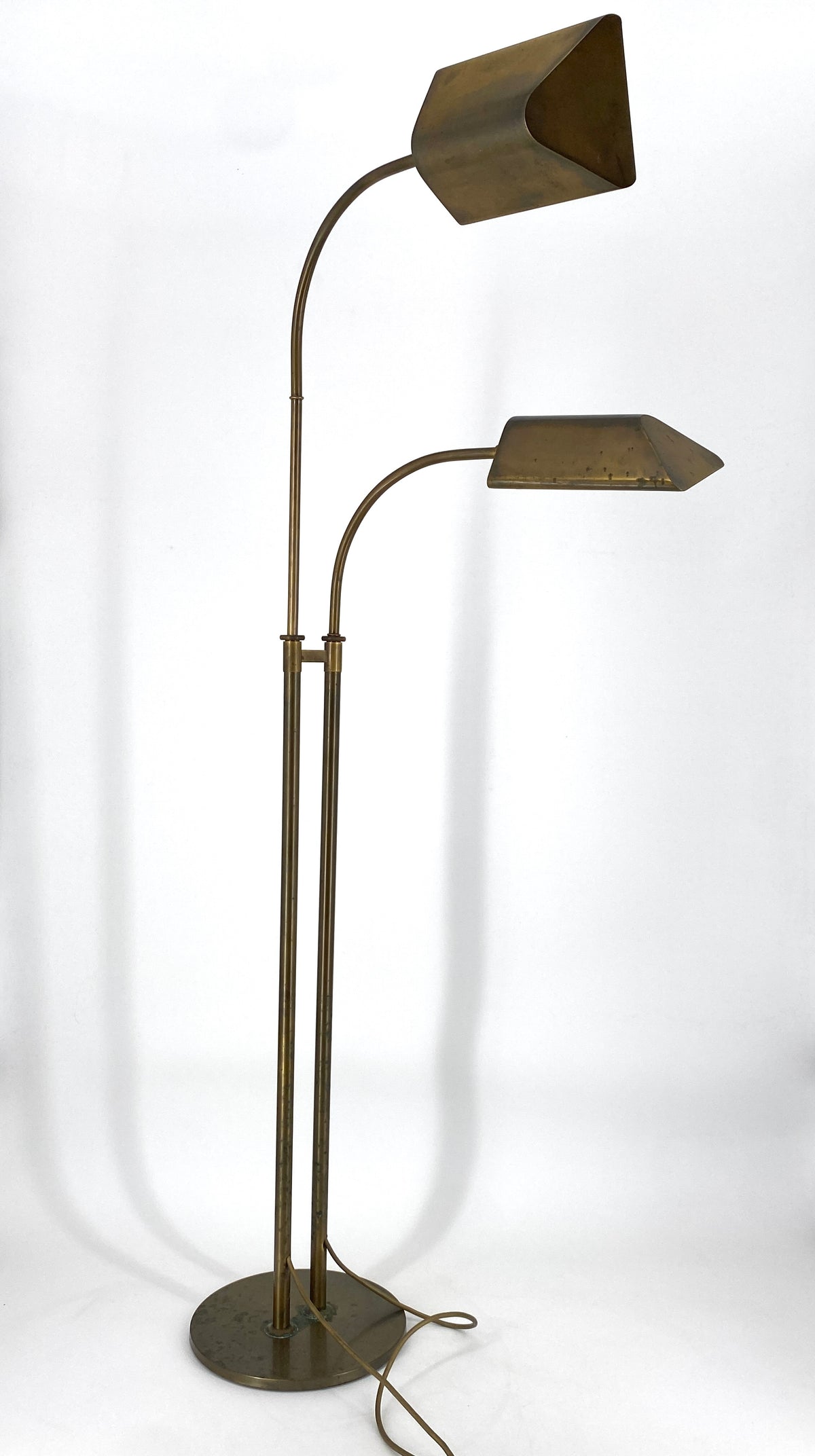Stehlampe aus Messing "Modell 7454" Holtkötter Leuchten zugeschrieben, 1960er Jahre