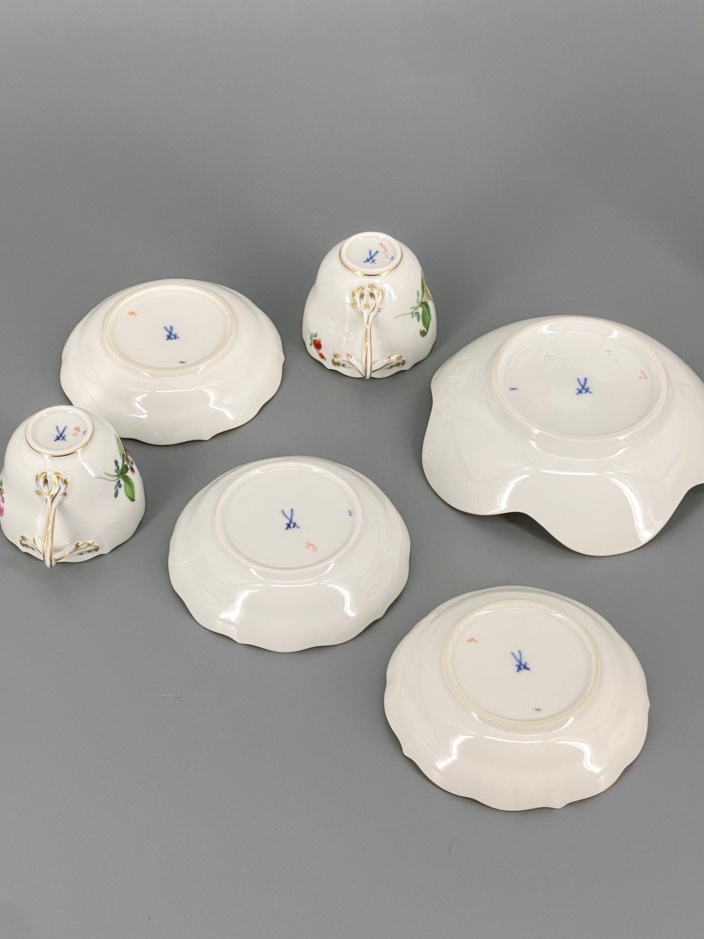 Meissen Porzellan Geschirr Konvolut, Blumendekor