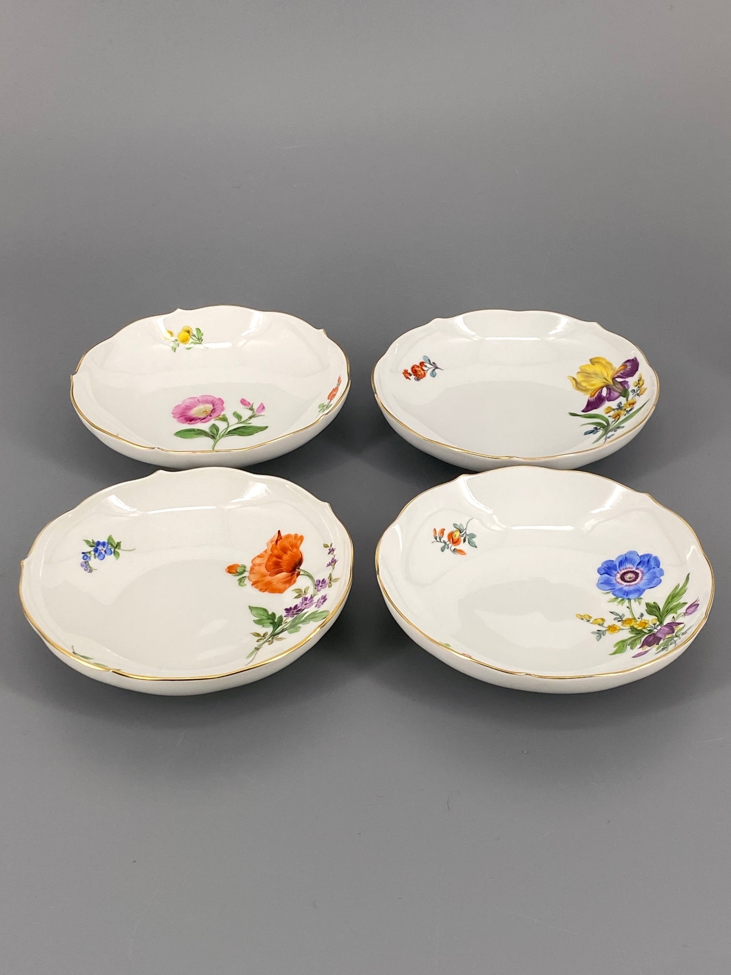 Meissen Porzellan Geschirr Konvolut, Blumendekor