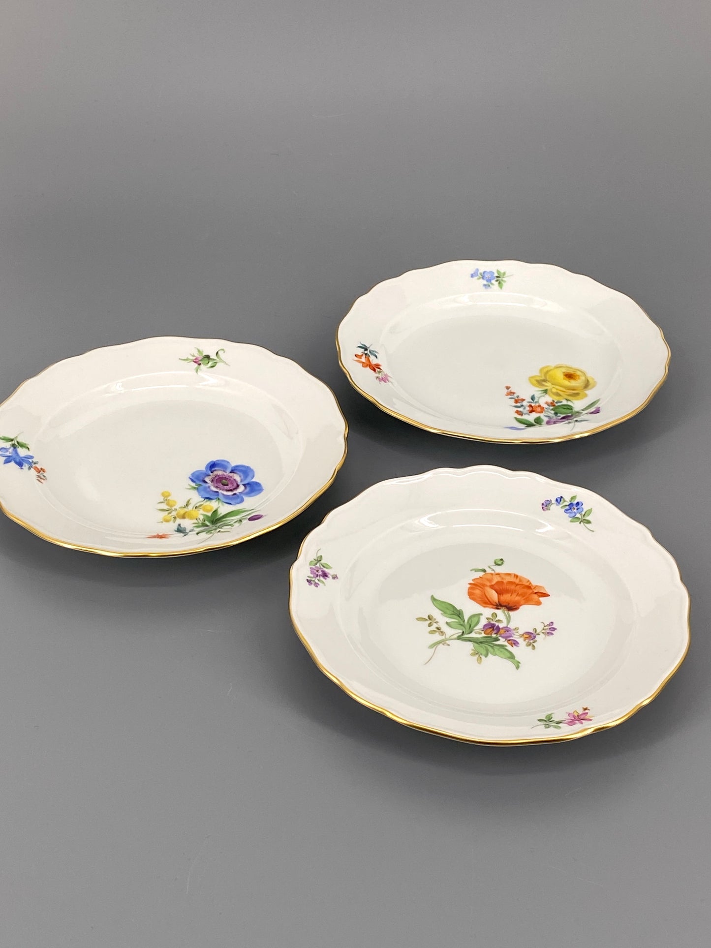 Meissen Porzellan Geschirr Konvolut, Blumendekor