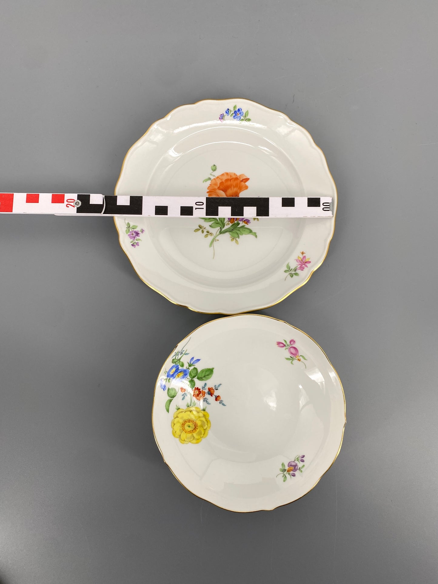 Meissen Porzellan Geschirr Konvolut, Blumendekor