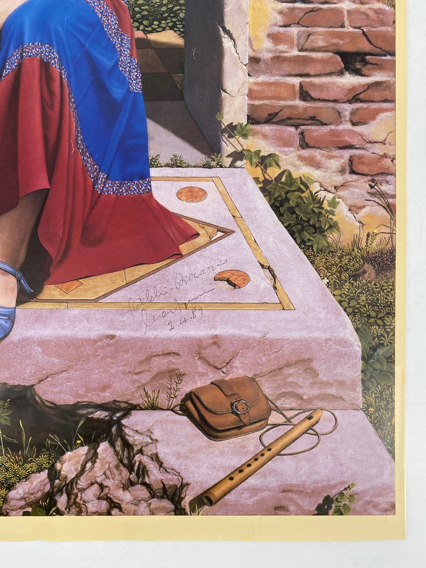 Poster mit Malerei von Adelchi-Riccardo Mantovani, Deutschland, 80er Jahre