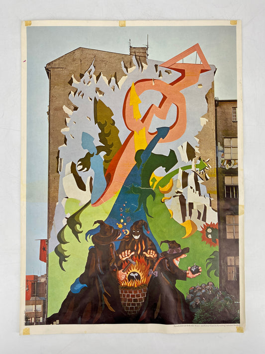 Poster mit Foto von Wolfgang Krolow, Fassade des KuKuCK, Berlin, 80er
